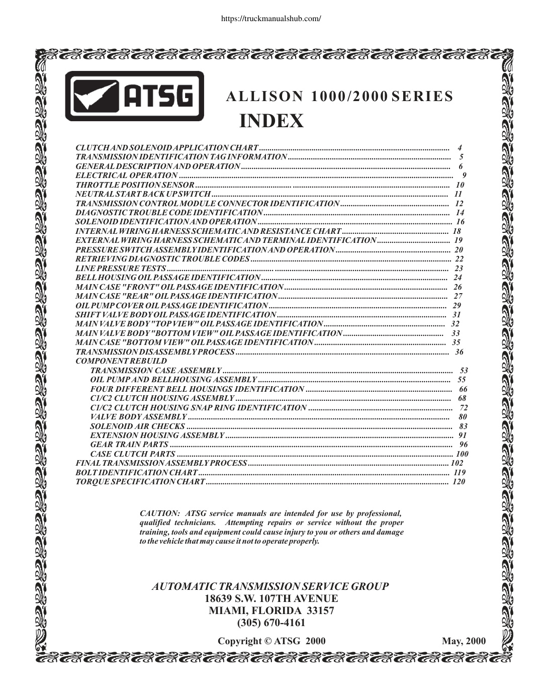 Première page de index