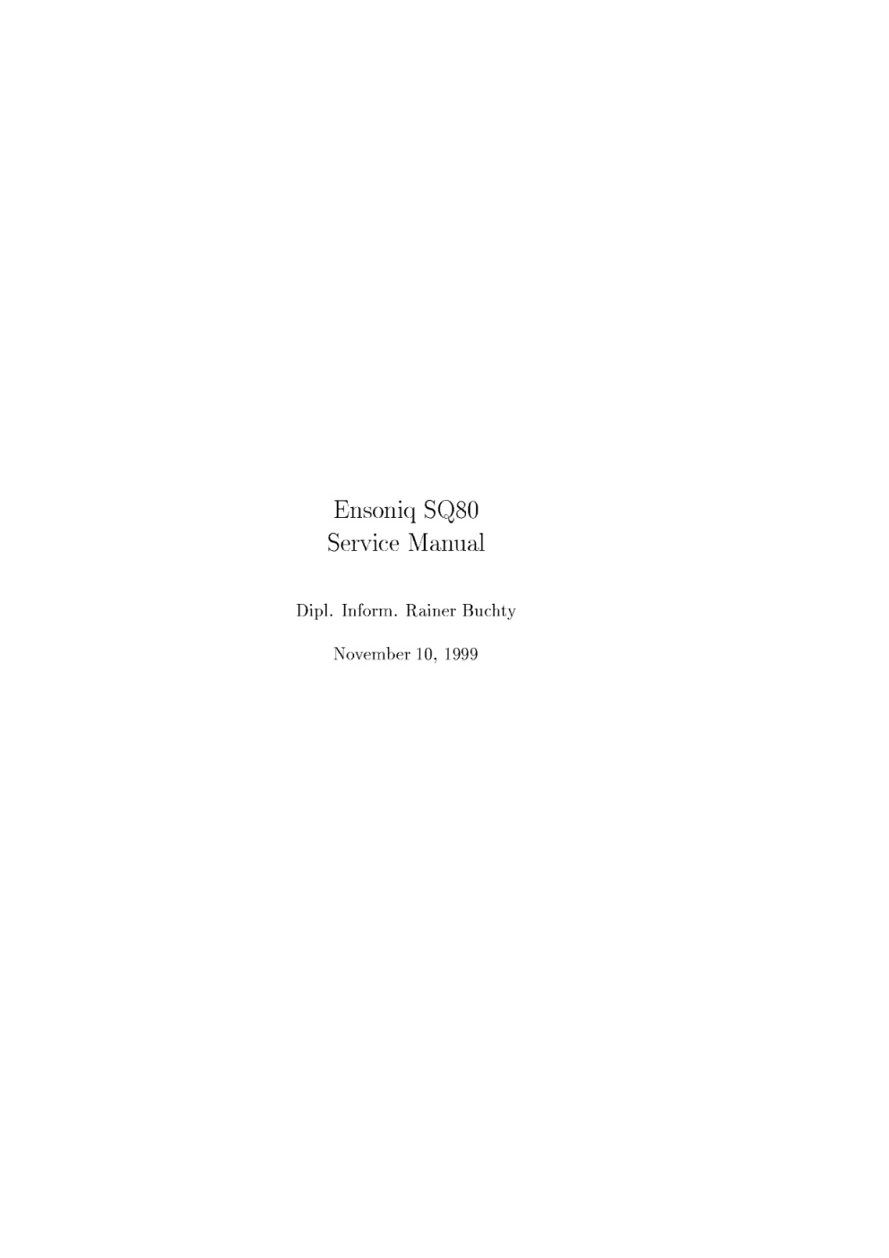 Première page de ensoniq sq 80 service manual