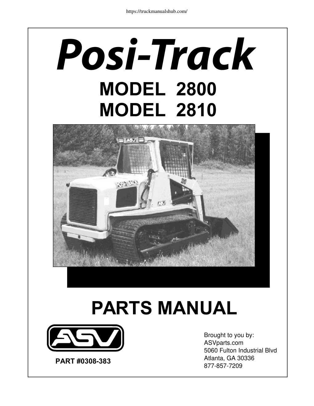 Première page de ASV 2810 Parts Manual