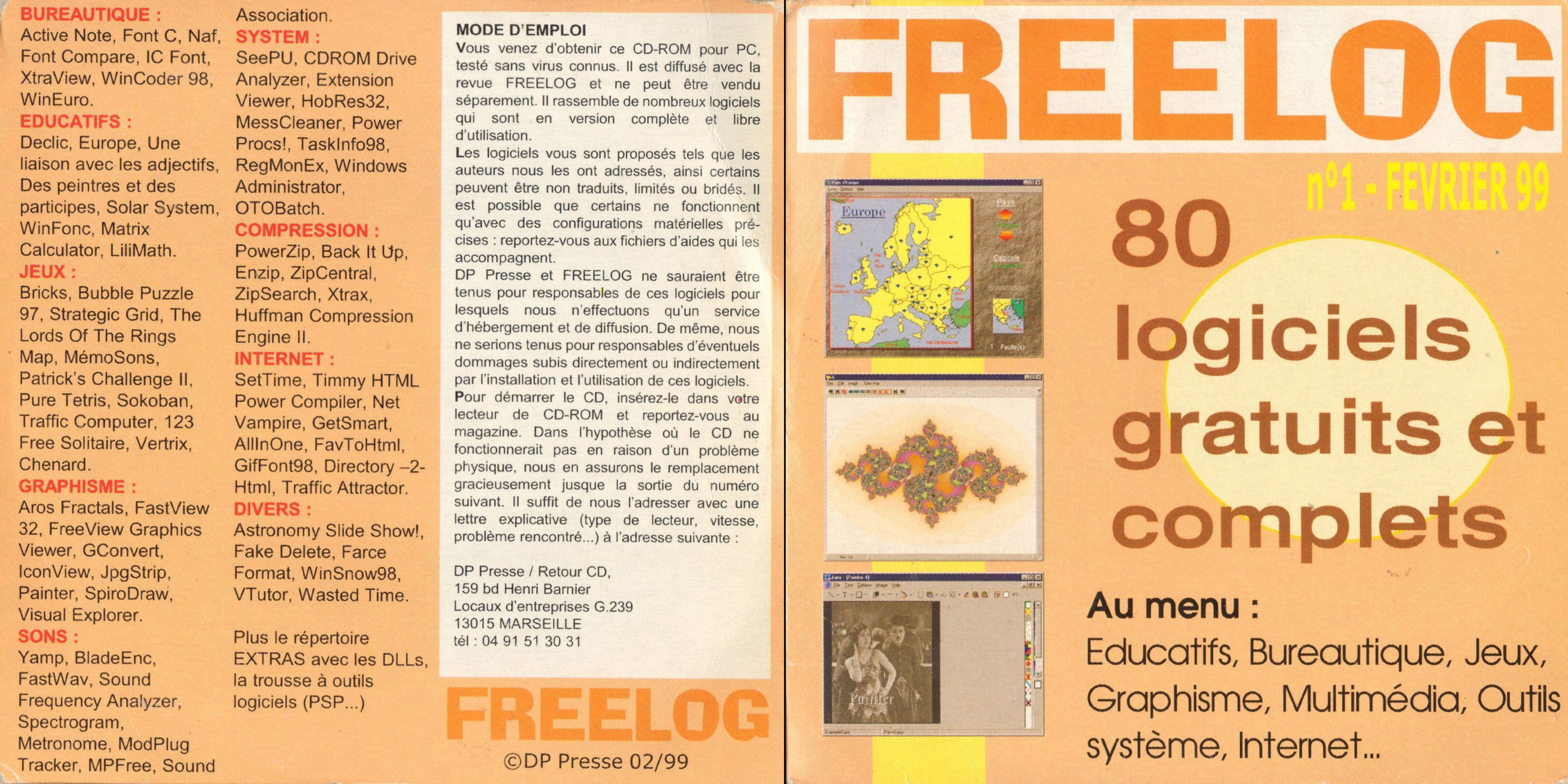 Première page de freelog numerocd001