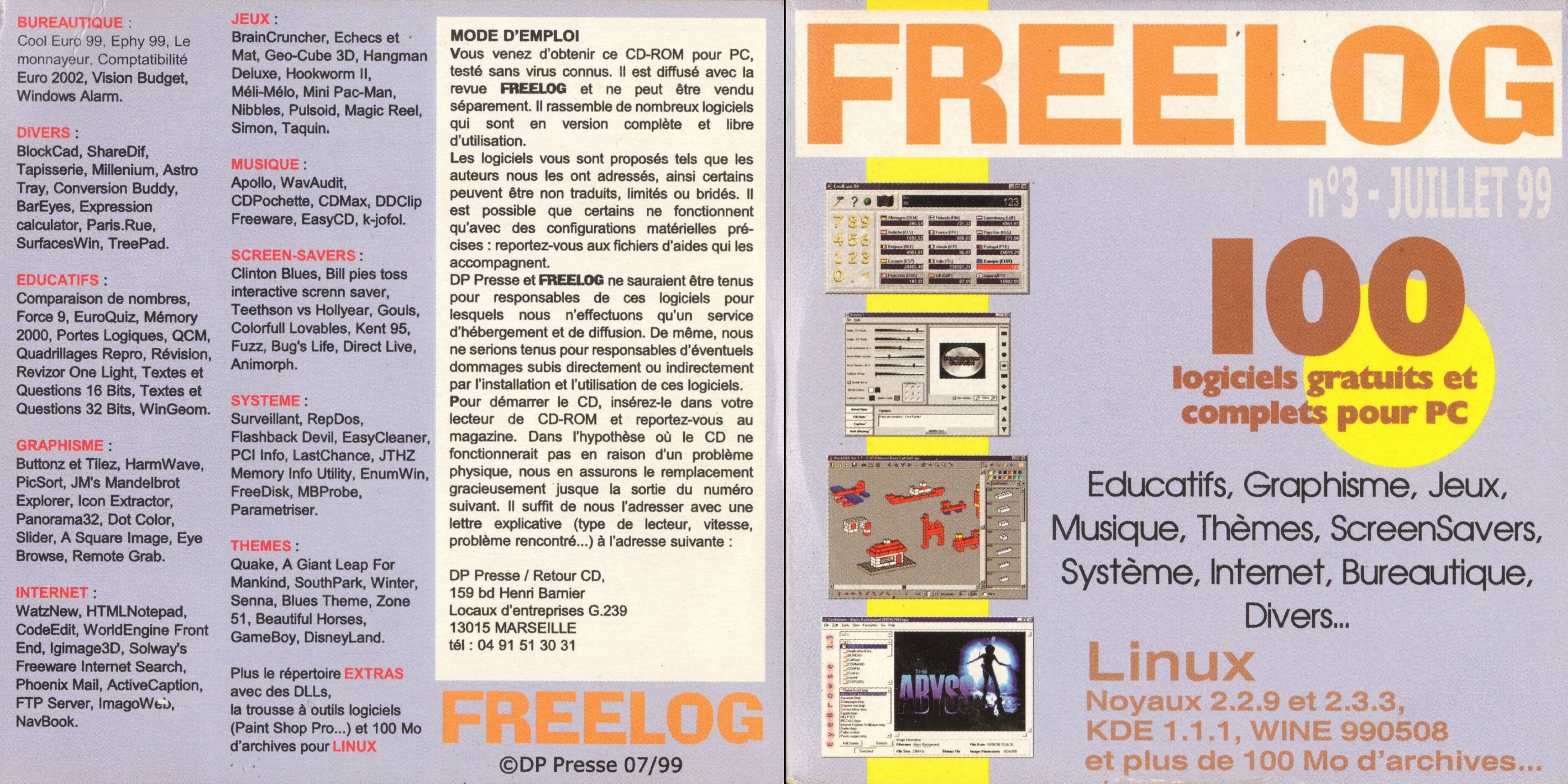 Première page de freelog numerocd003