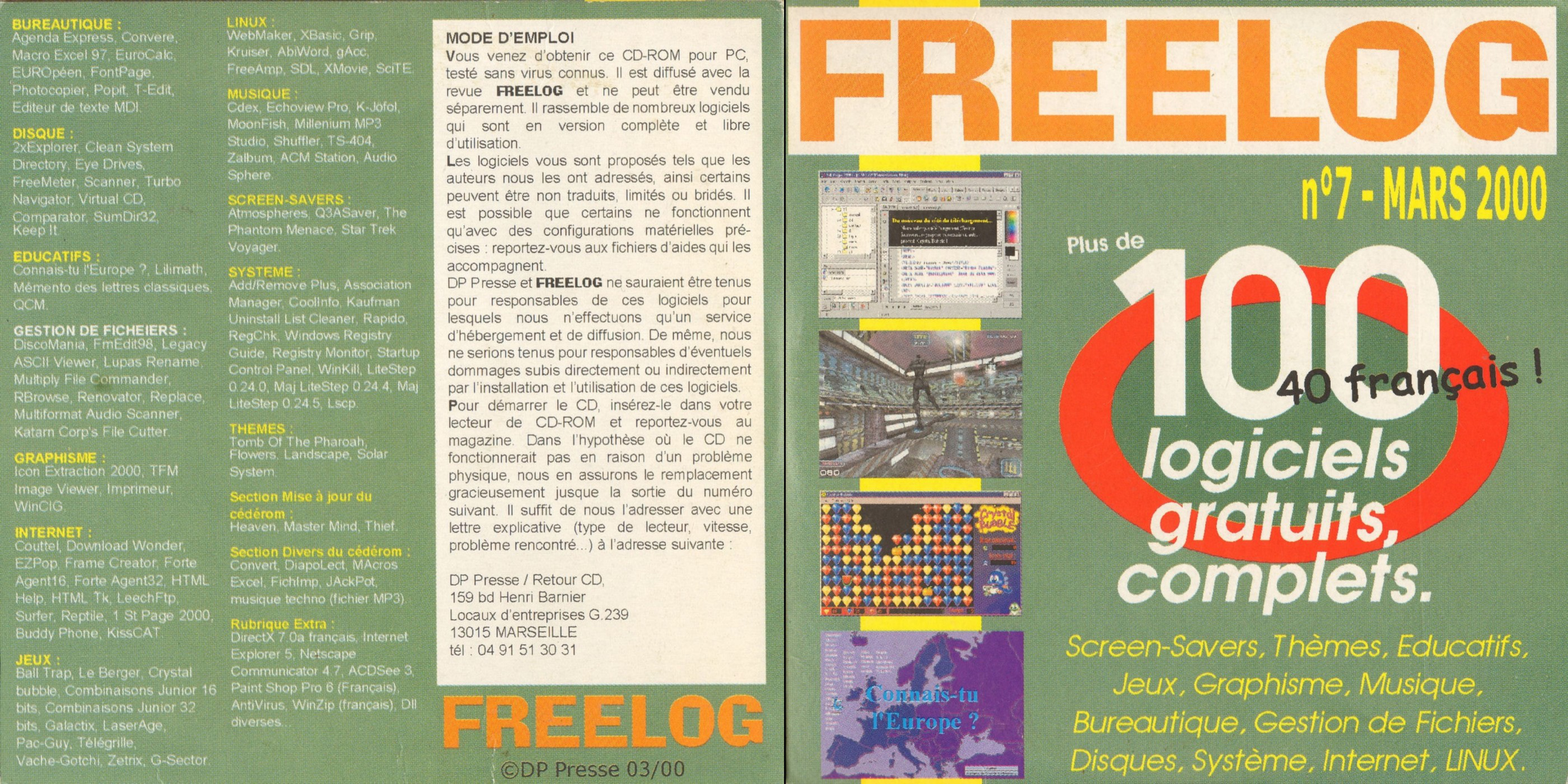 Première page de freelog numerocd007
