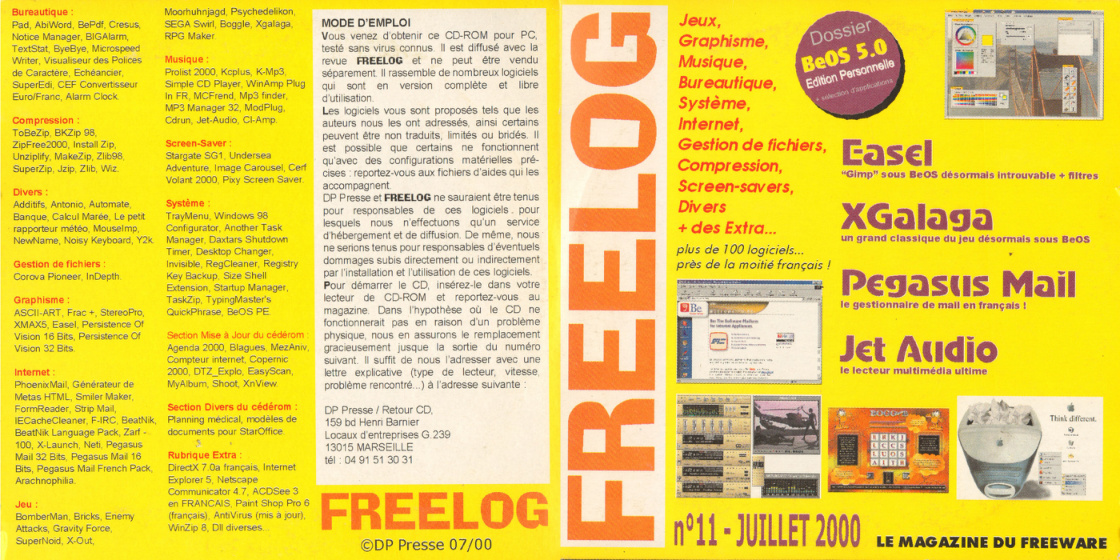 Première page de freelog numerocd011
