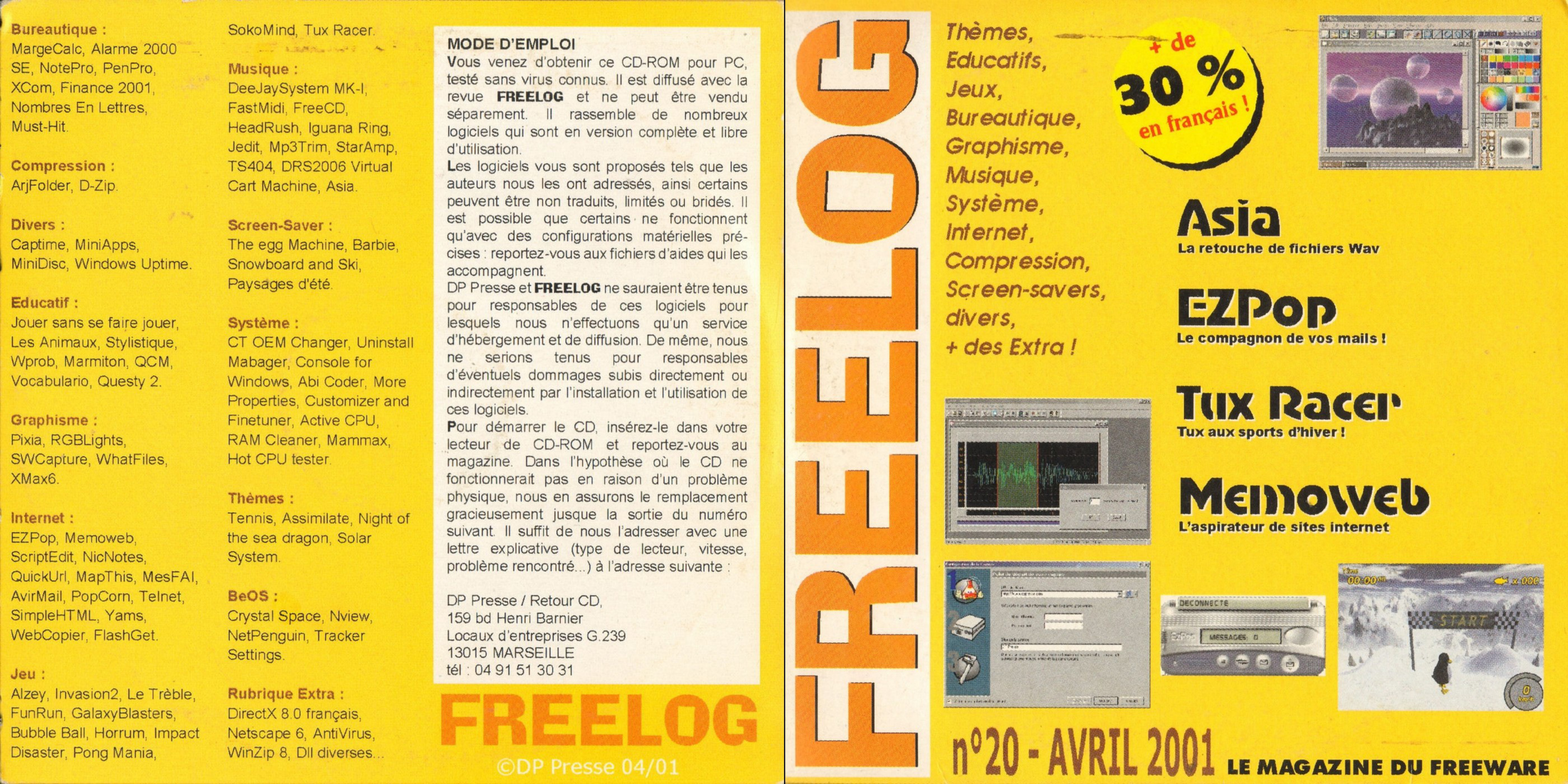 Première page de freelog numerocd020