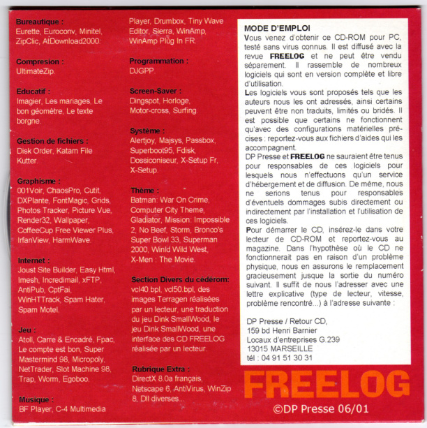 Première page de freelog numerocd022