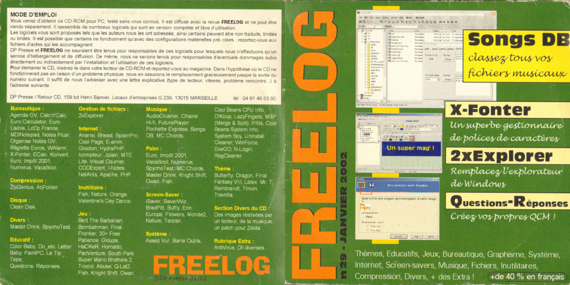 Première page de freelog numerocd029