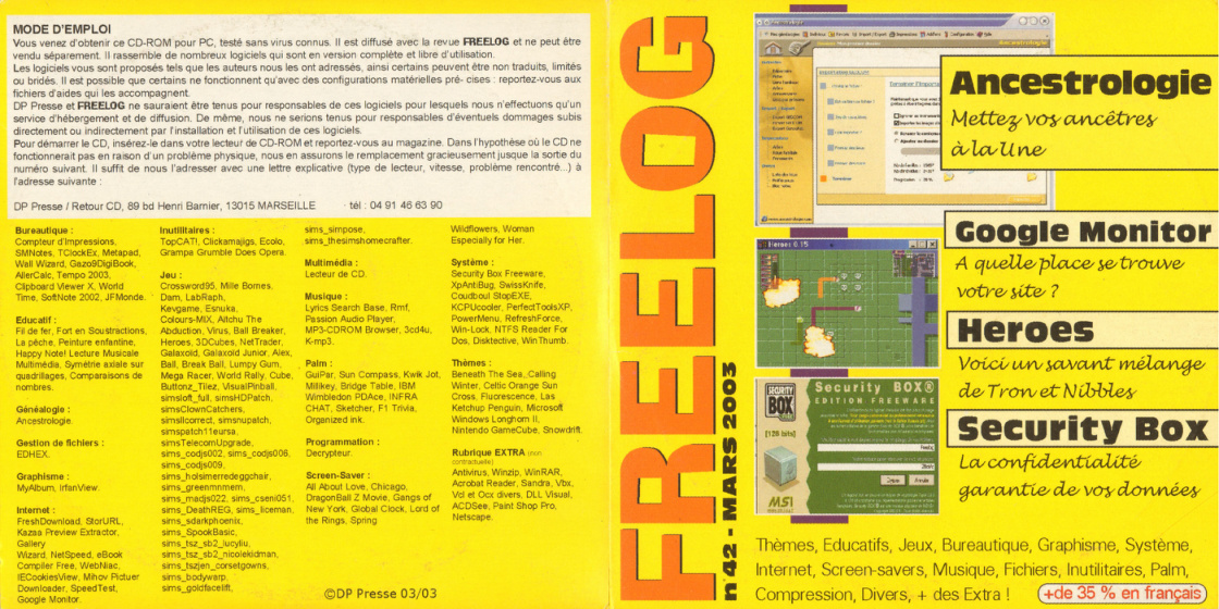 Première page de freelog numerocd042