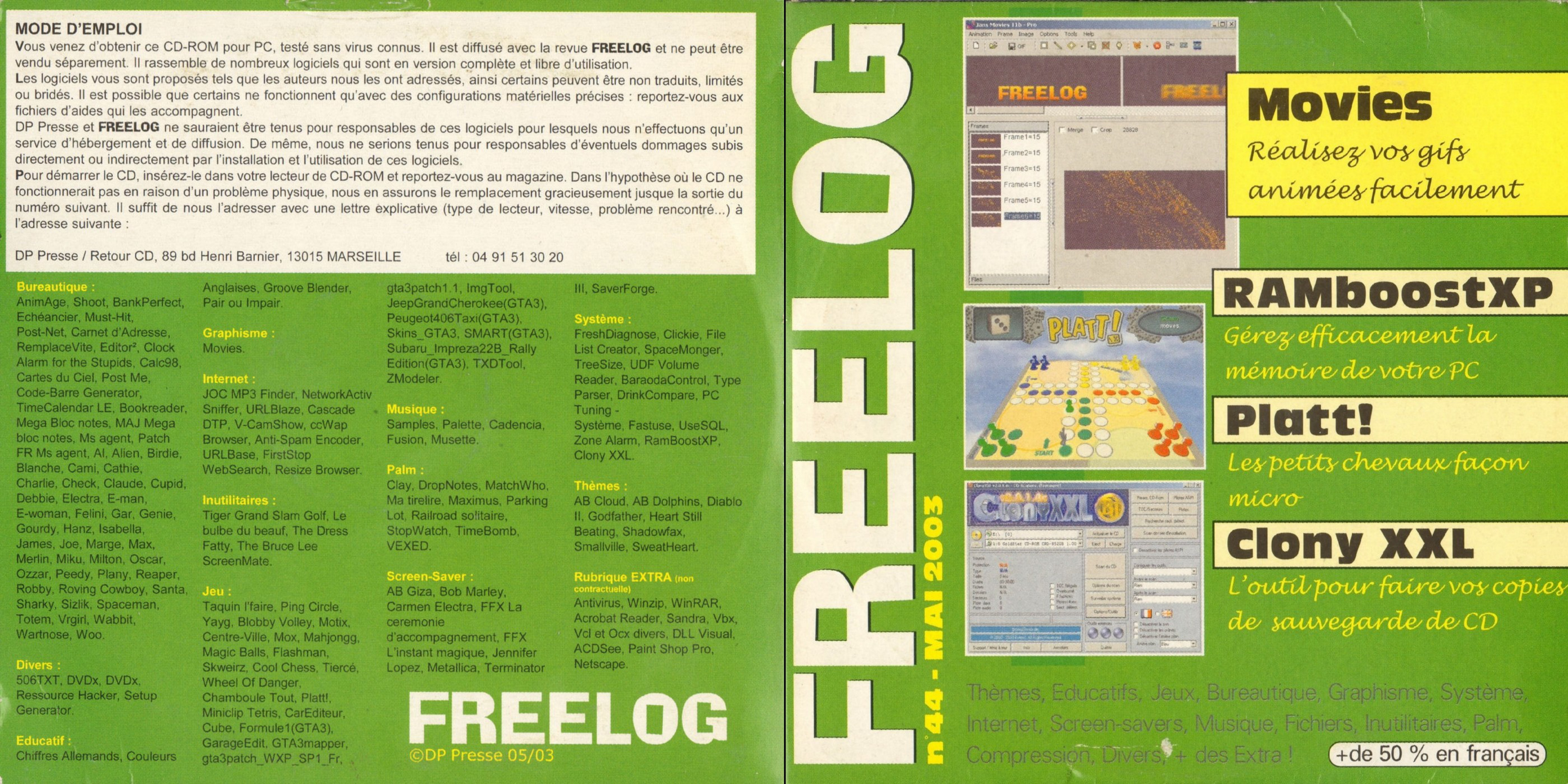 Première page de freelog numerocd044
