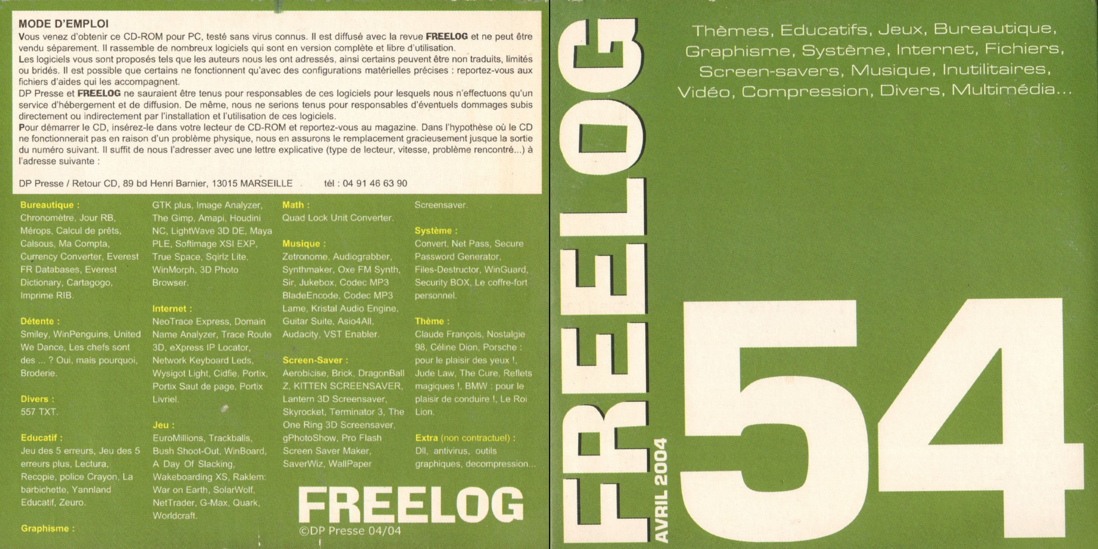 Première page de freelog numerocd054
