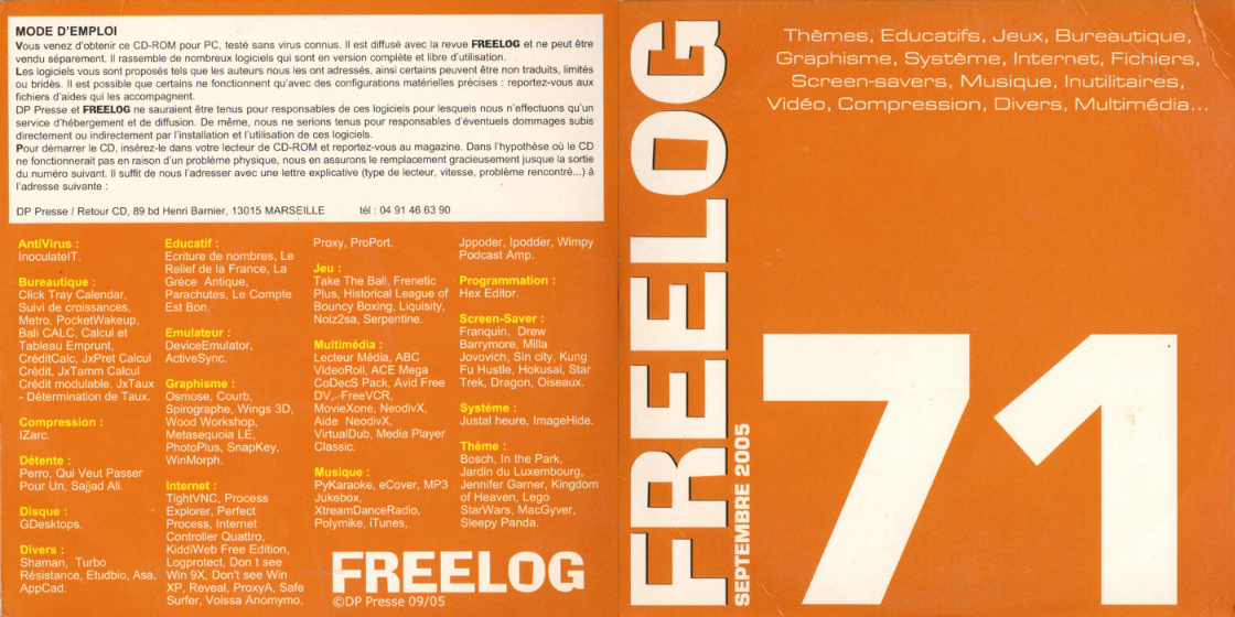 Première page de freelog numerocd071