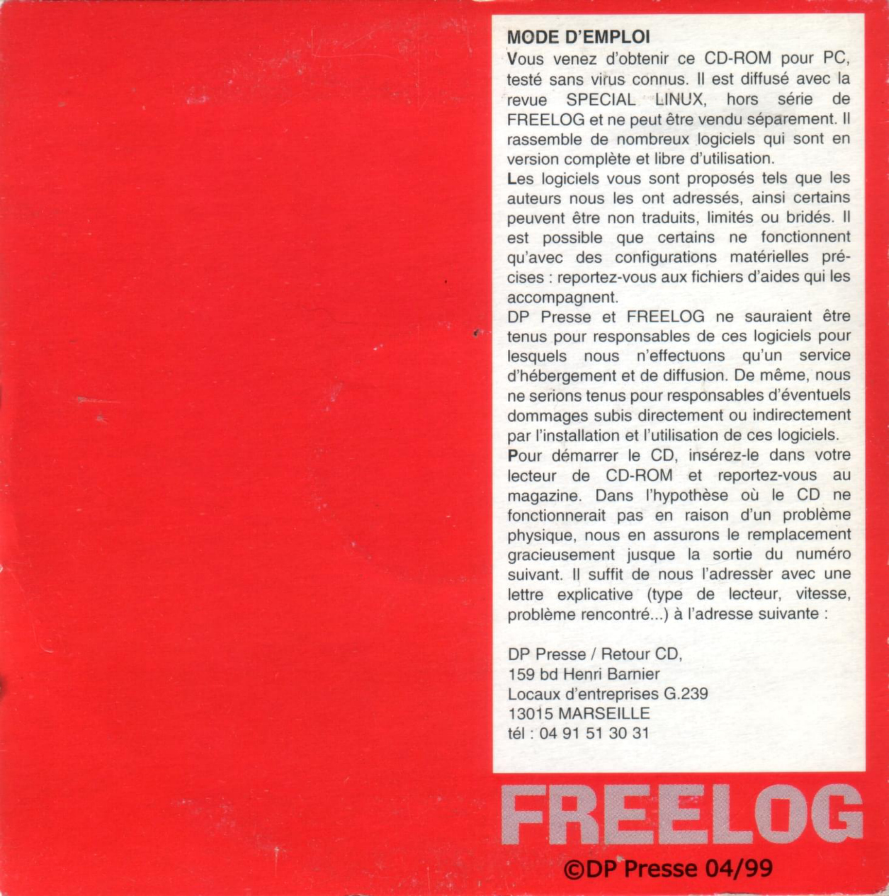 Première page de freelog numerohscd001