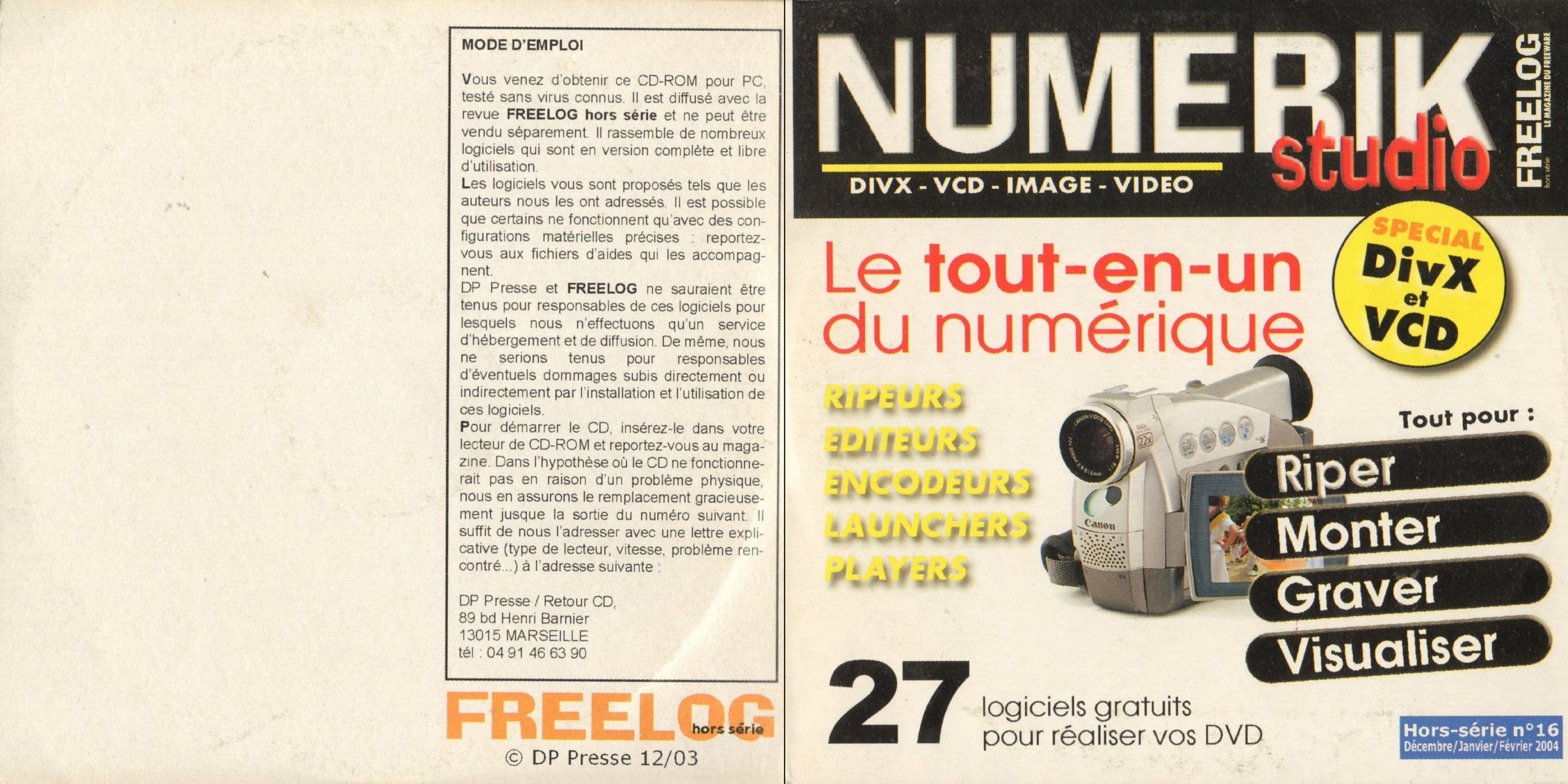 Première page de freelog numerohscd16