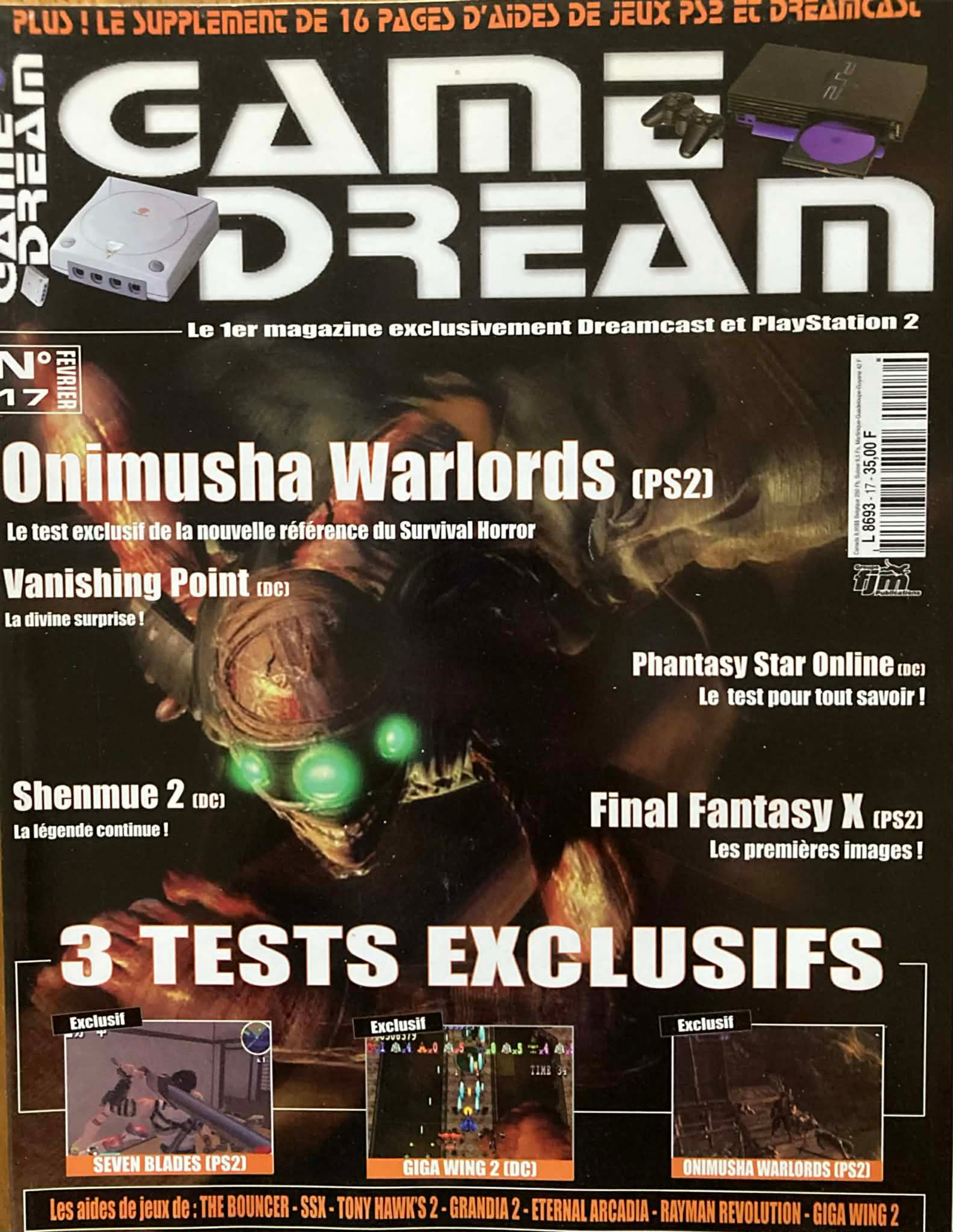 Première page de gamedream numero17