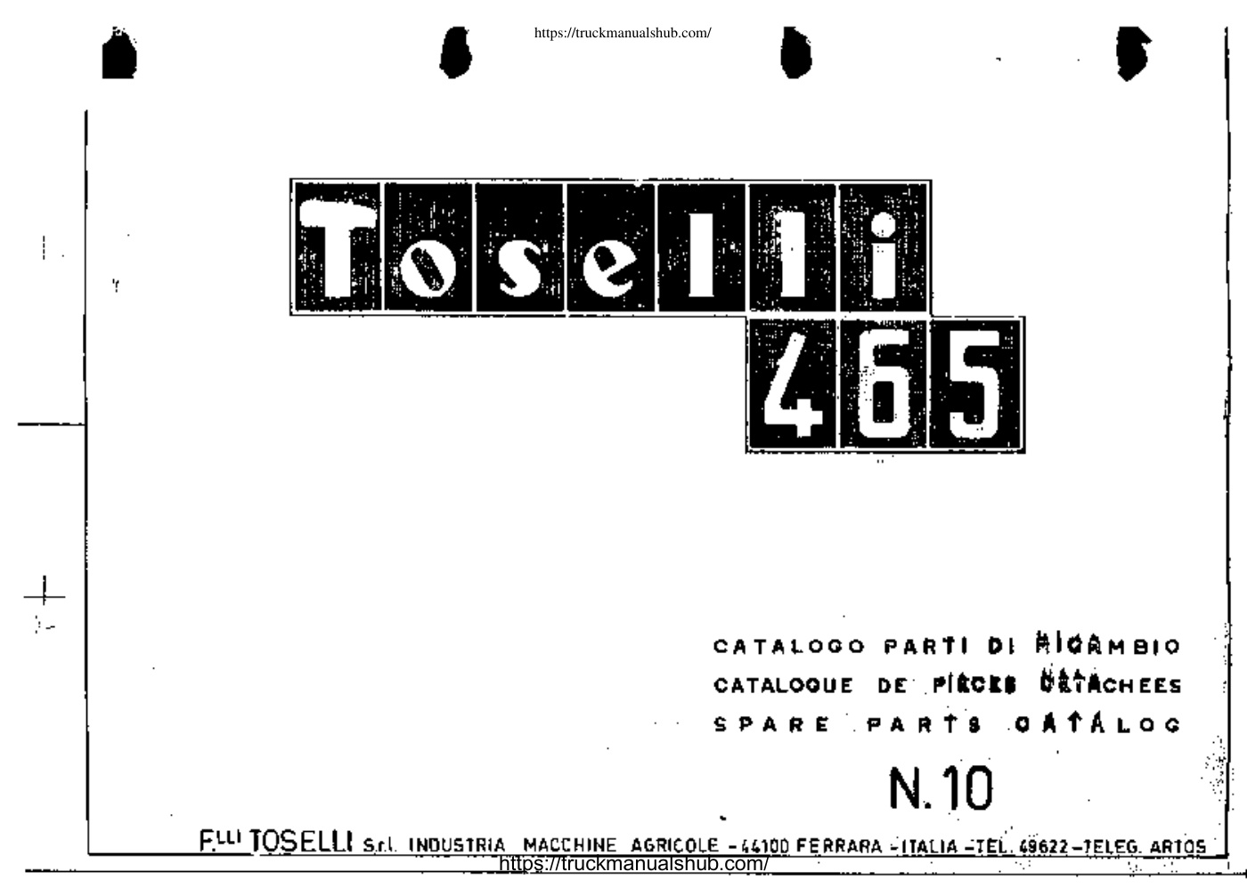 Première page de CATALOGO PARTI DOL RIGAMBIO