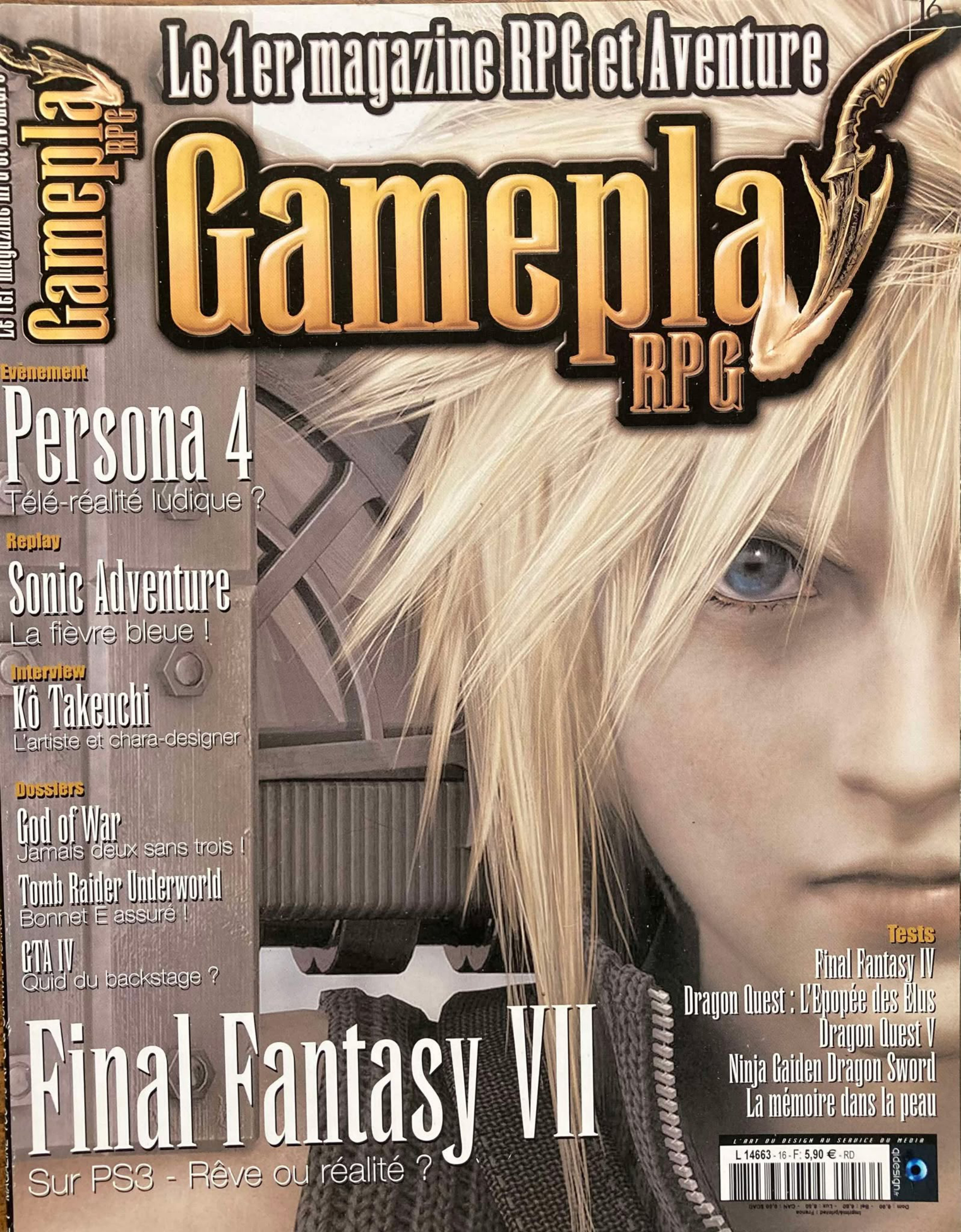 Première page de gameplayrpg numeron16