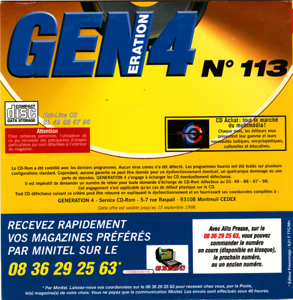 Première page de generation4 numerocd113