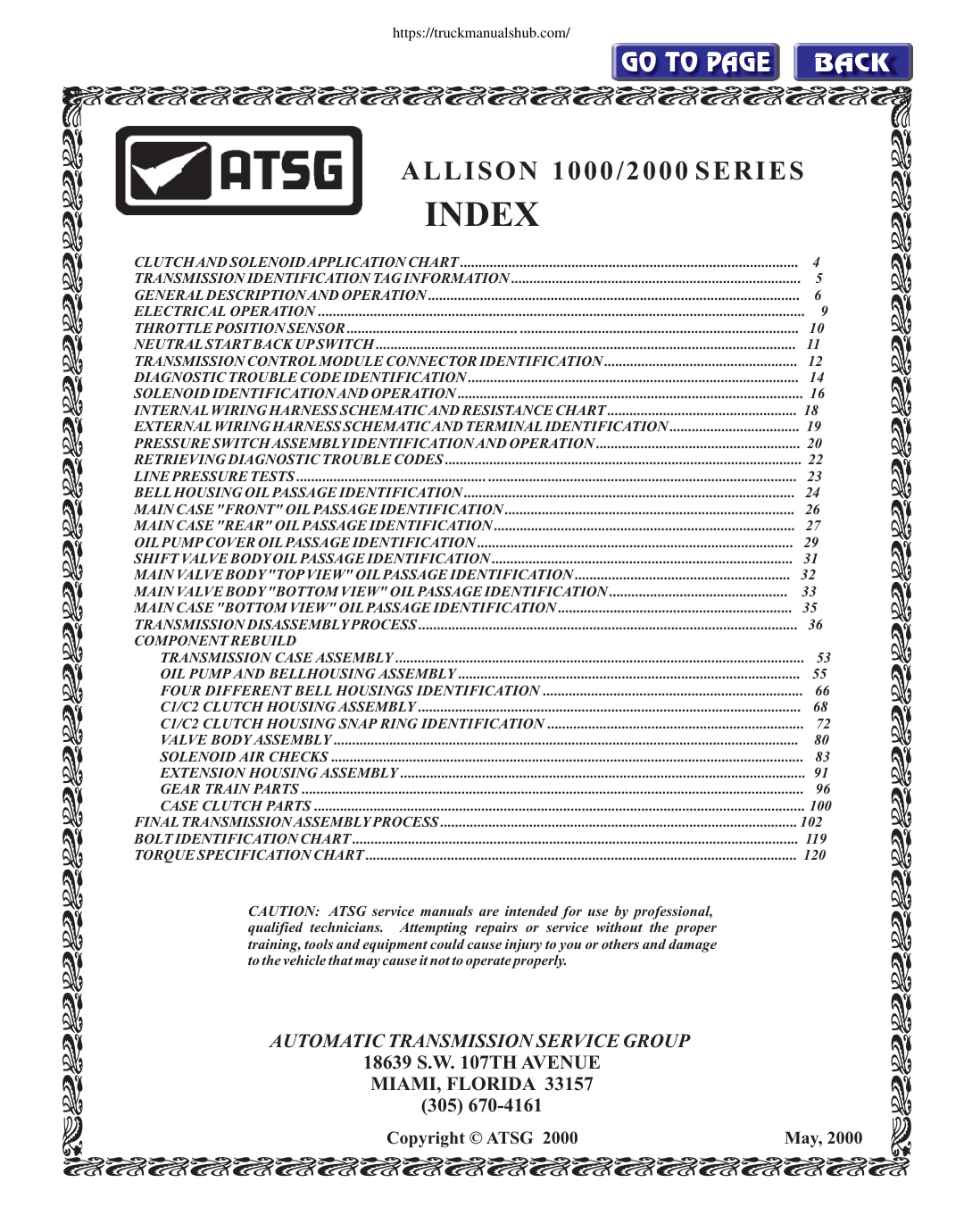 Première page de index