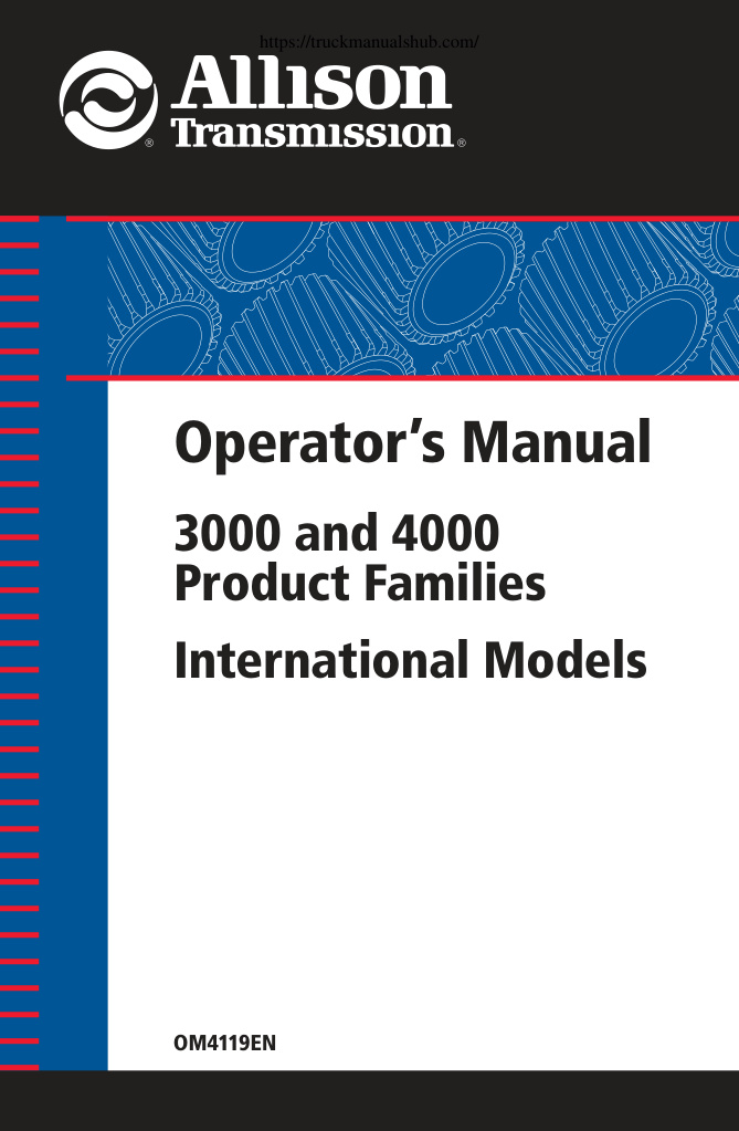 Première page de Operator's Manual 3000 And 4000 Product Families International Models