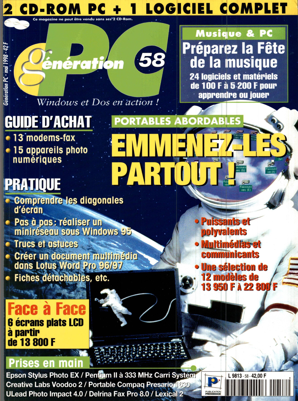 Première page de generationpc numero58