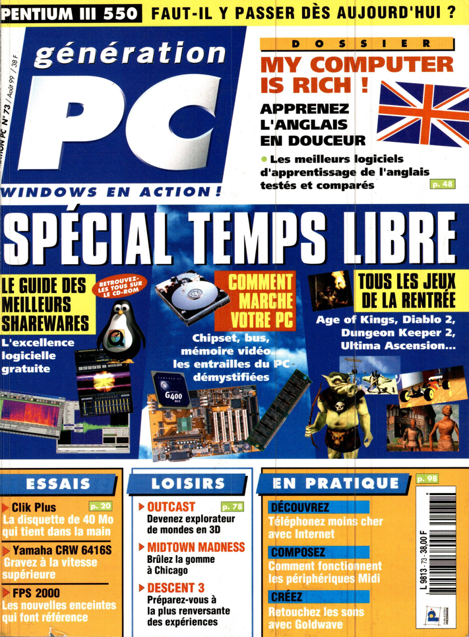 Première page de generationpc numero73