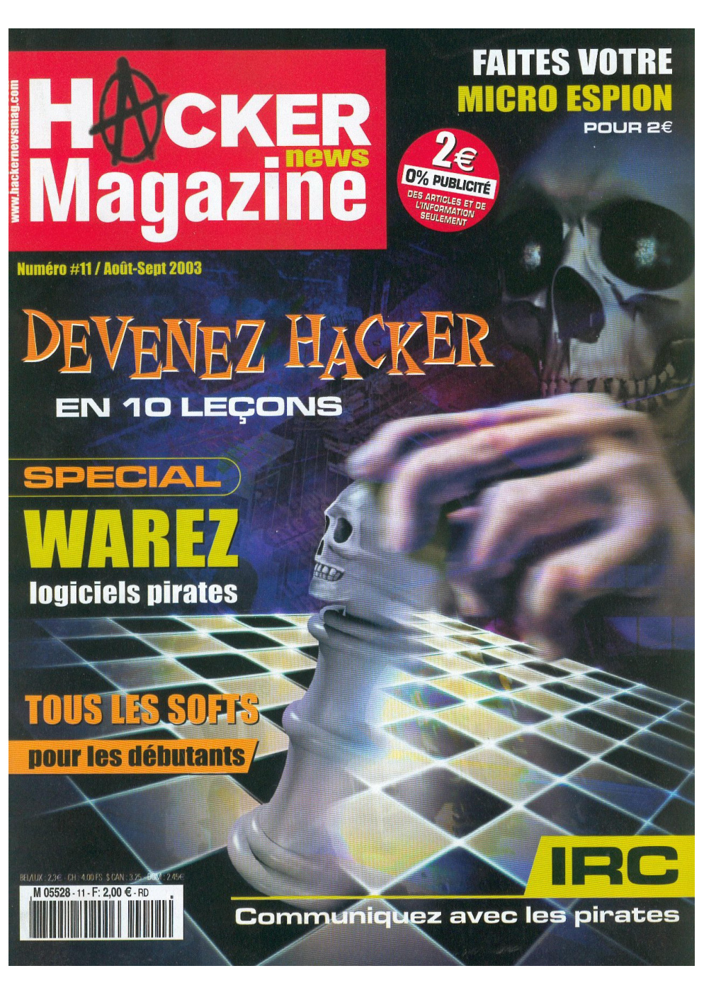 Première page de hackernewsmagazine numeroold11