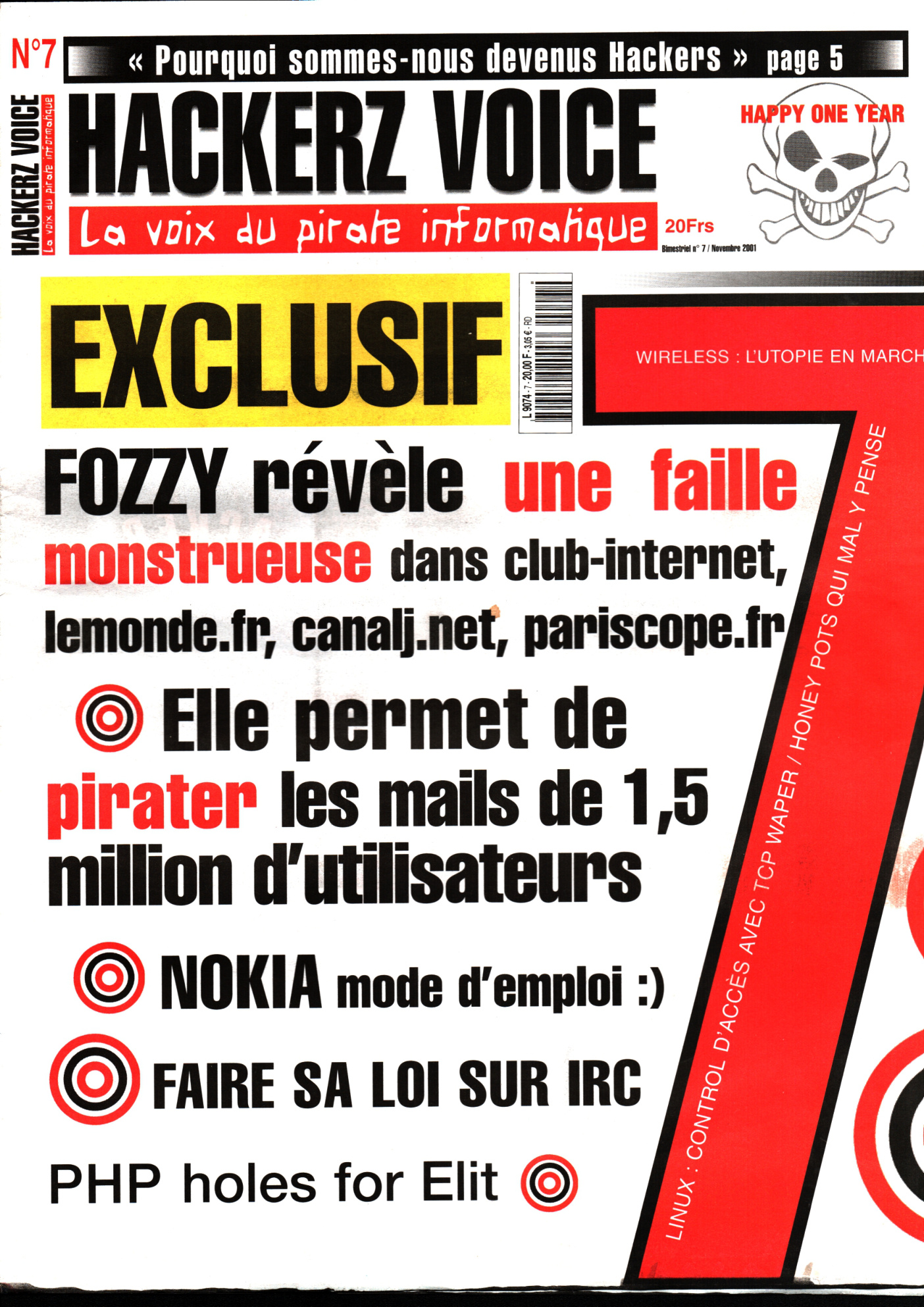 Première page de hackerzvoice numero07