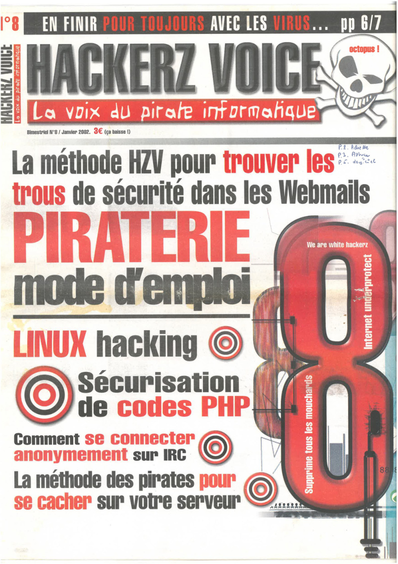 Première page de hackerzvoice numero08