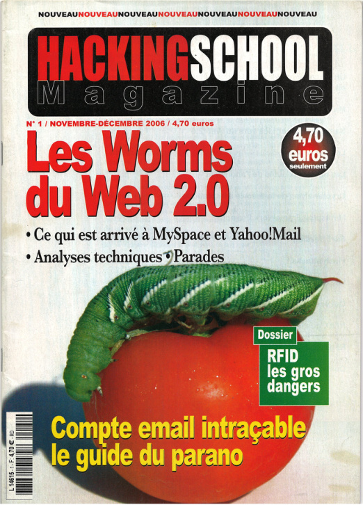 Première page de hackingschoolmagazine numero01