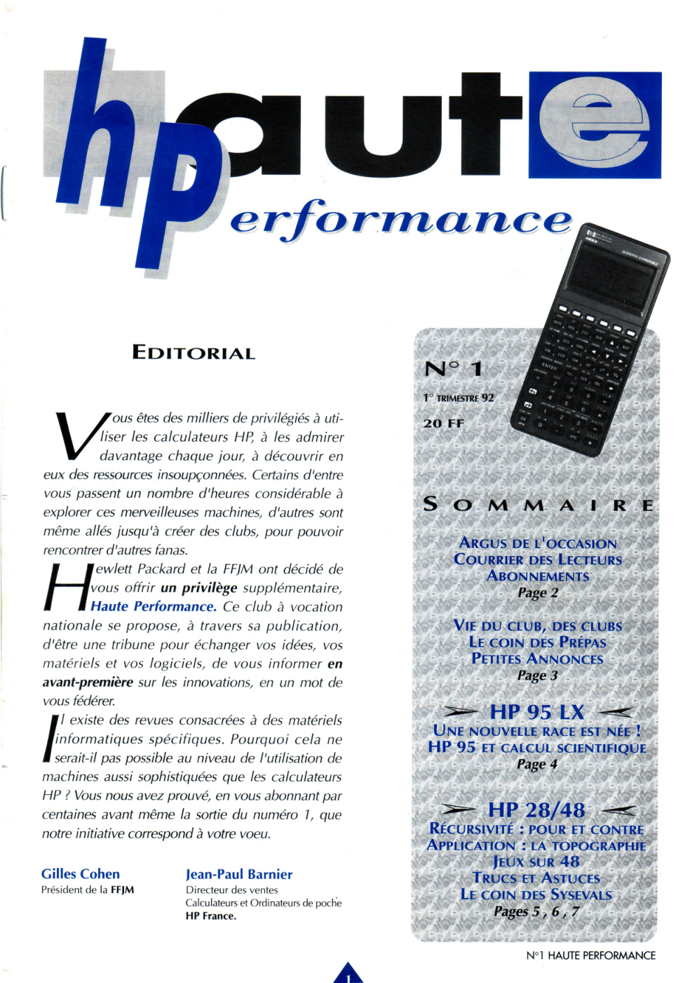 Première page de hauteperformance numero01