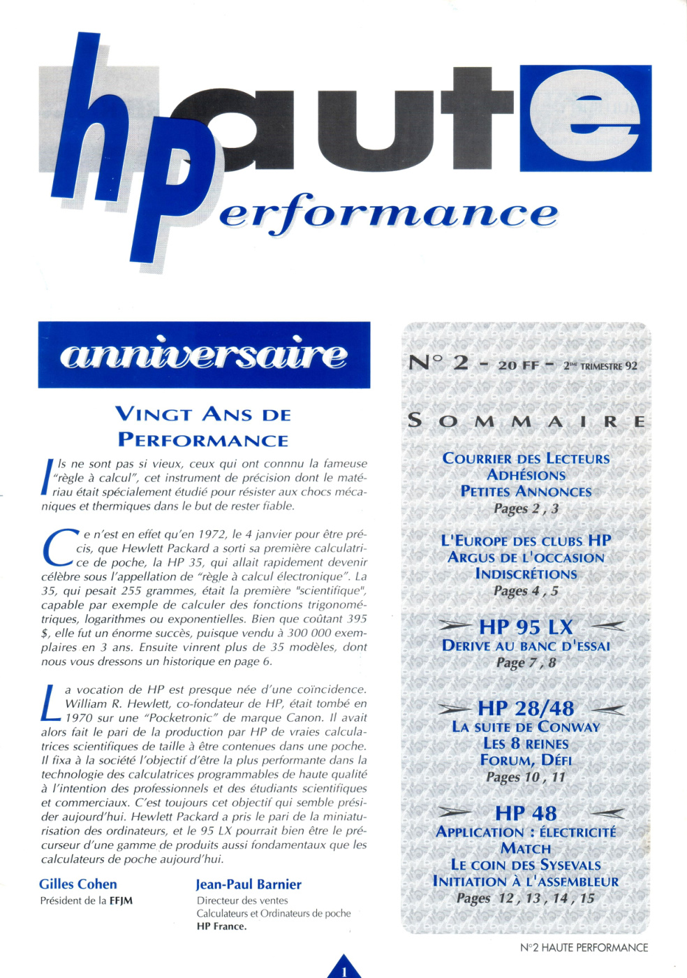 Première page de hauteperformance numero02