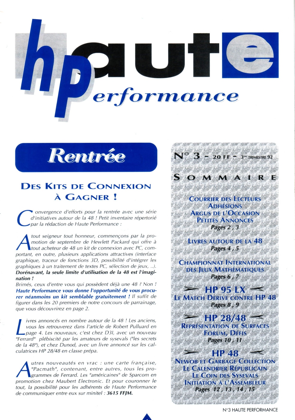 Première page de hauteperformance numero03