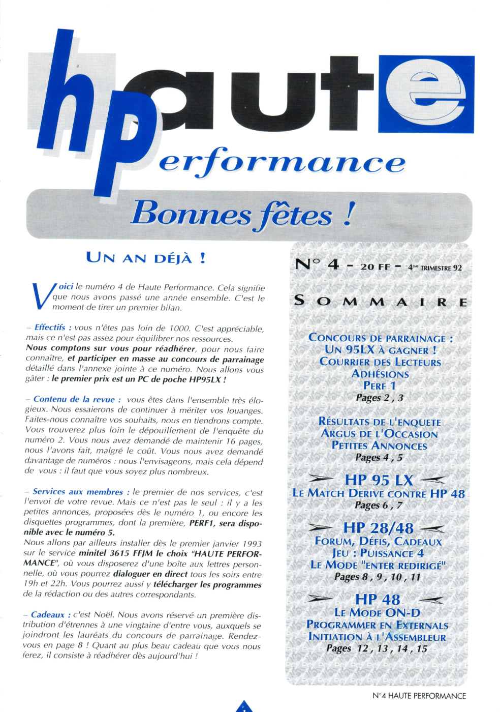 Première page de hauteperformance numero04