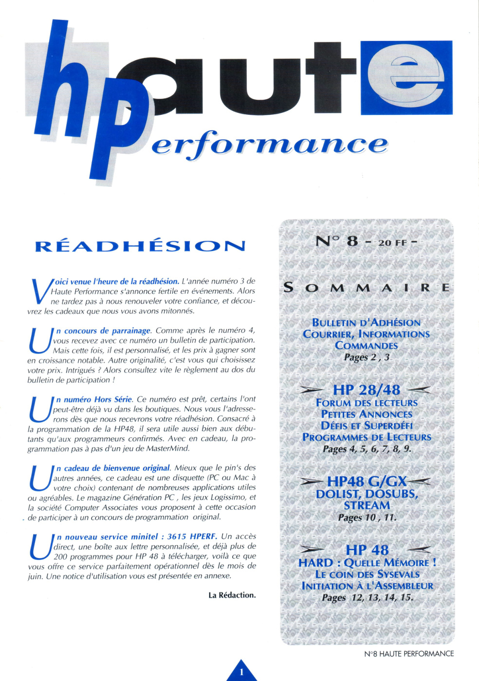 Première page de hauteperformance numero08