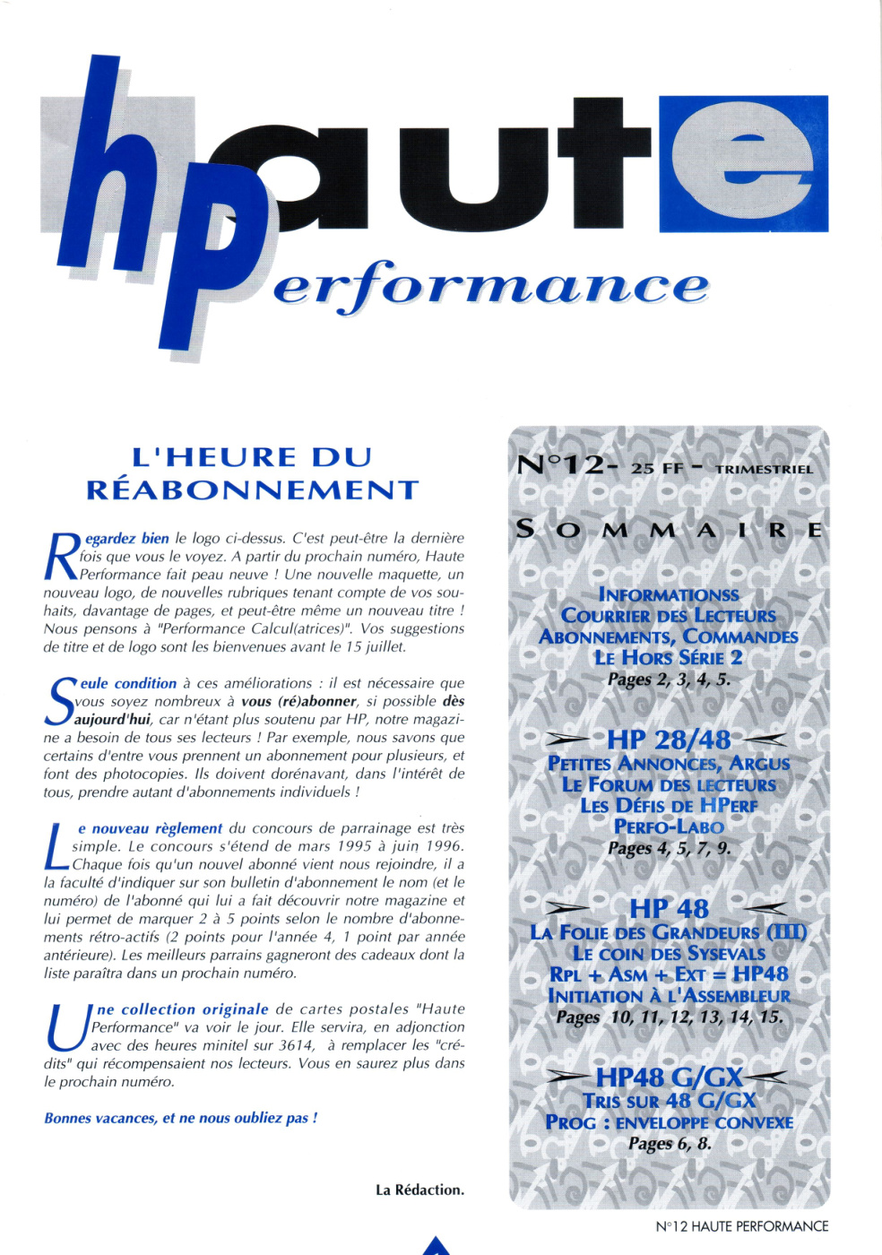 Première page de hauteperformance numero12
