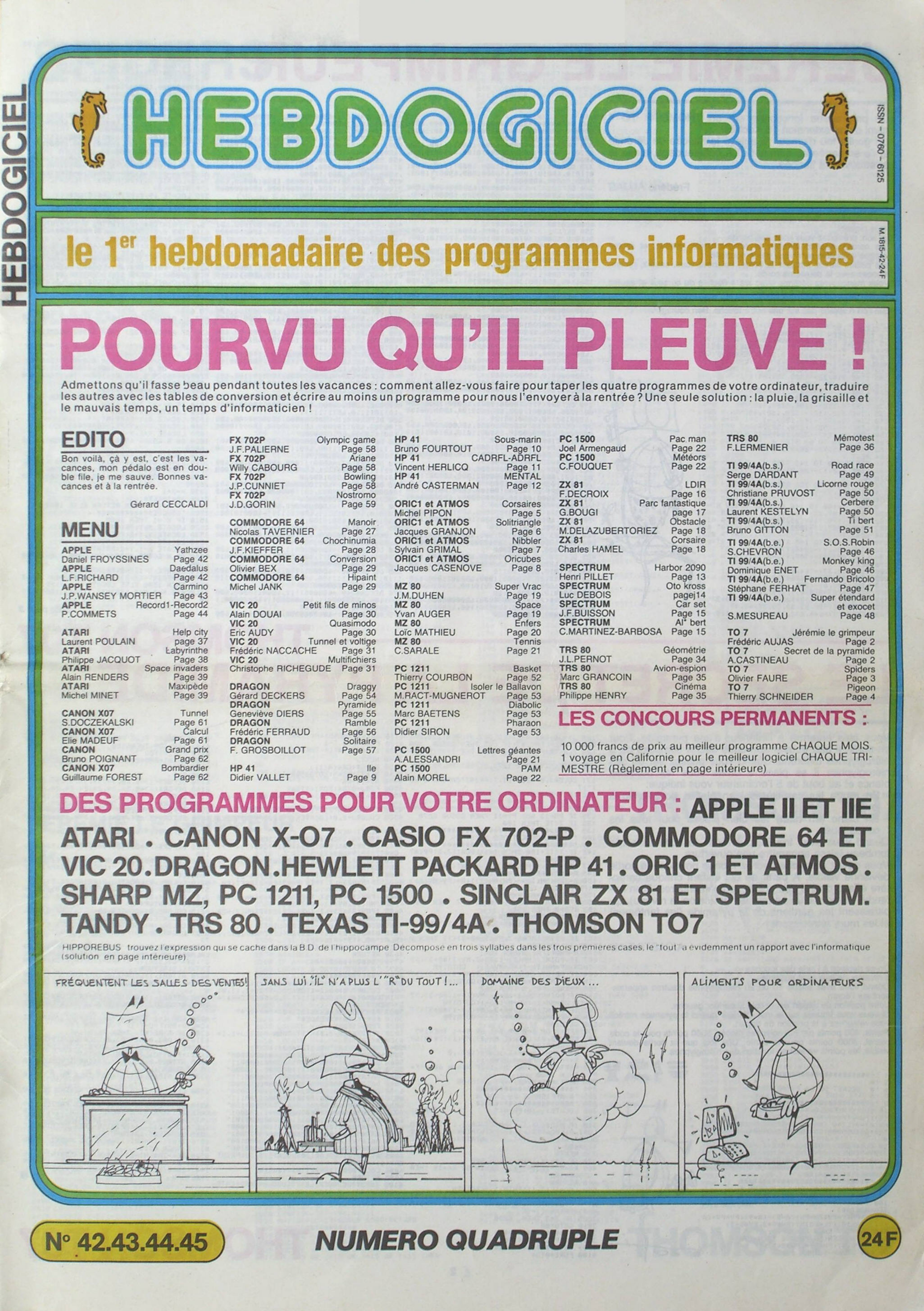 Première page de hebdogiciel numero042