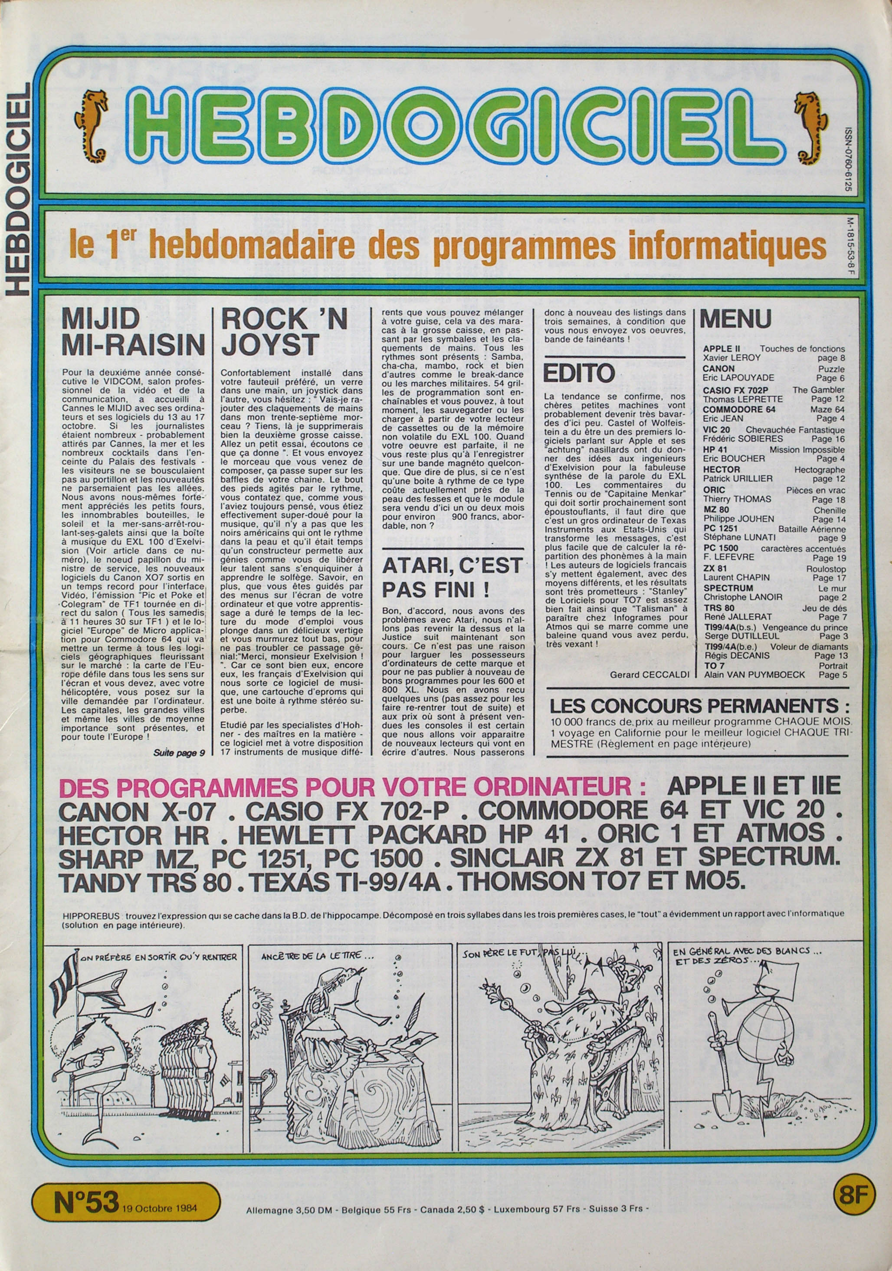 Première page de hebdogiciel numero053