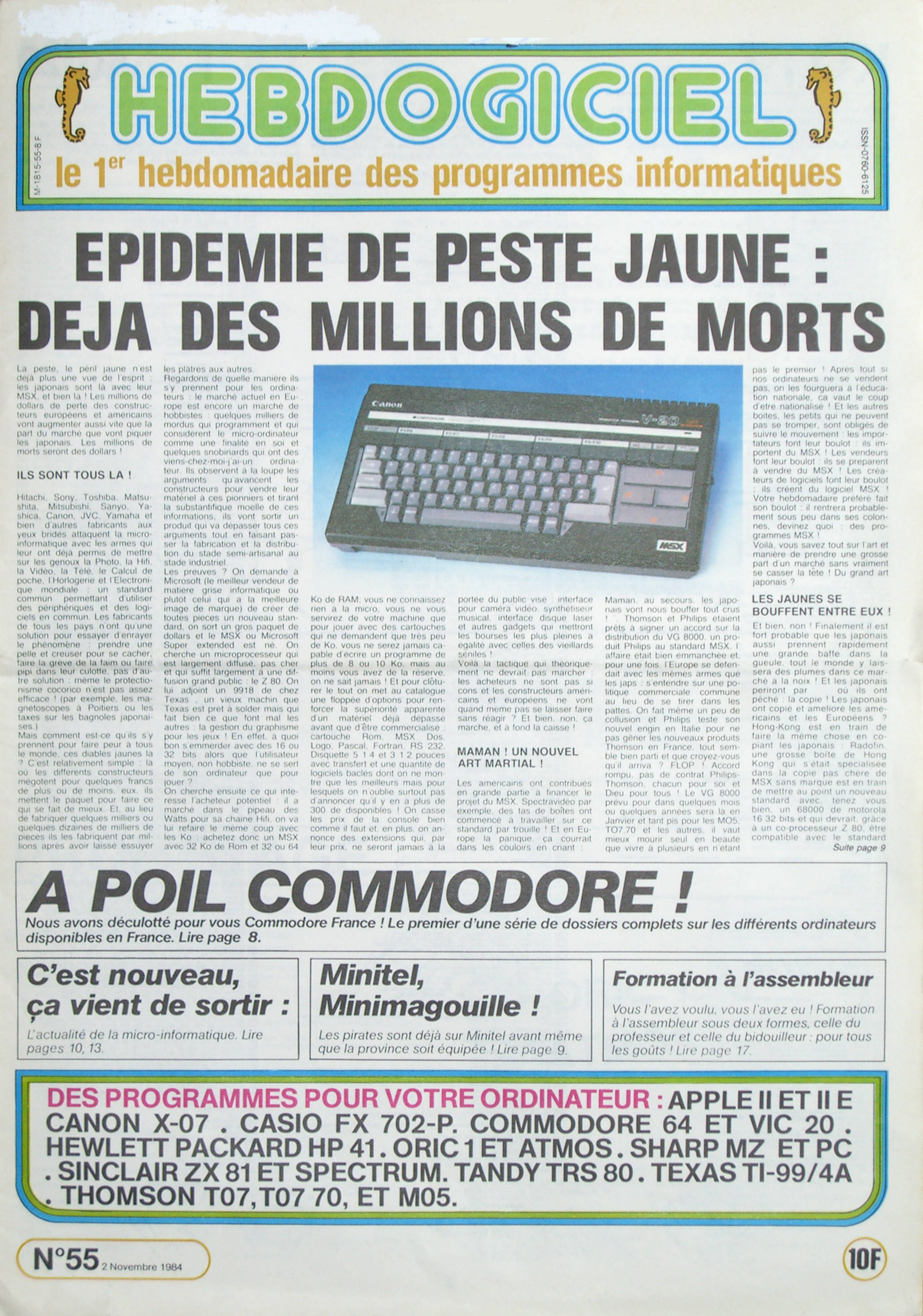 Première page de hebdogiciel numero055