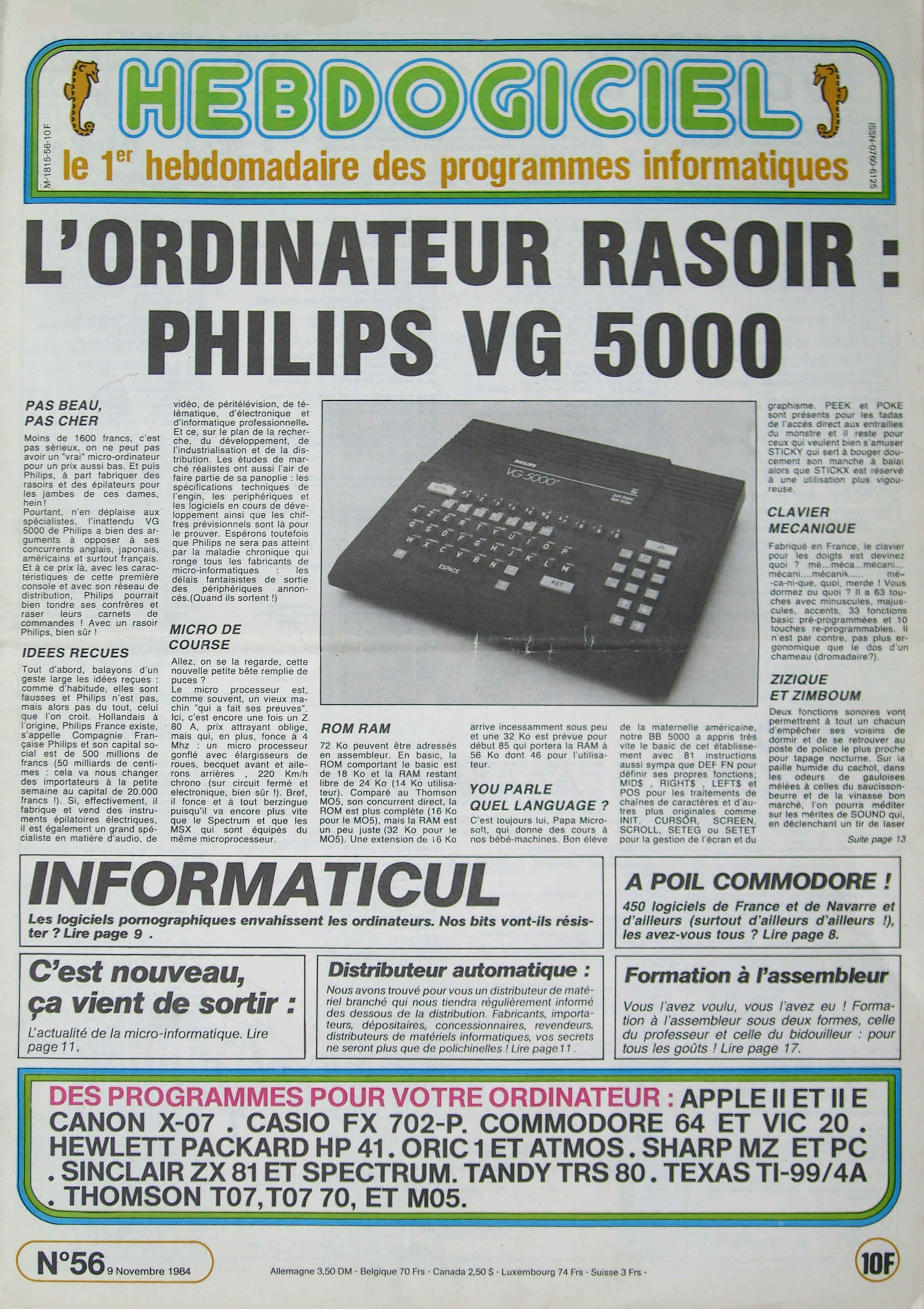 Première page de hebdogiciel numero056