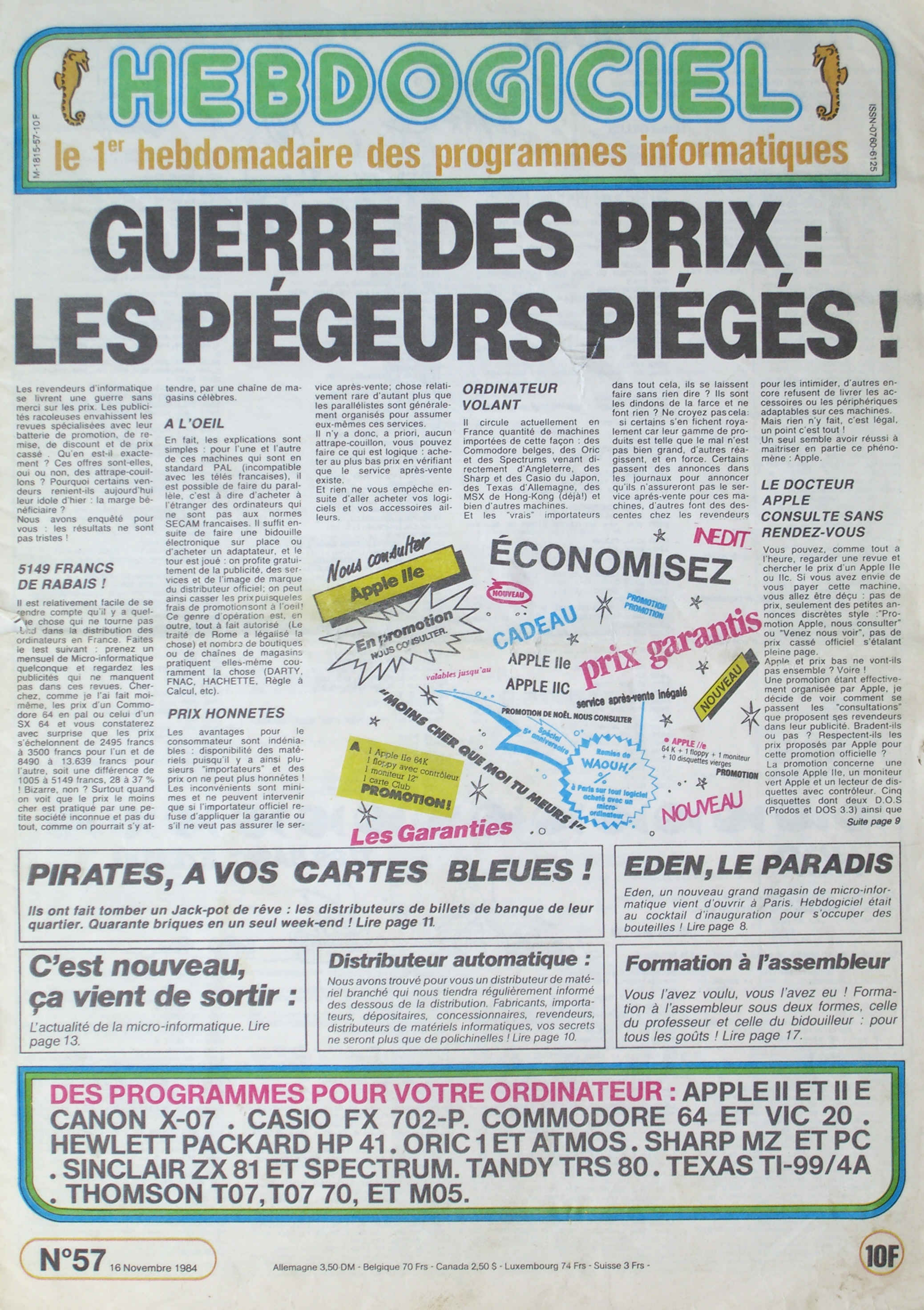 Première page de hebdogiciel numero057