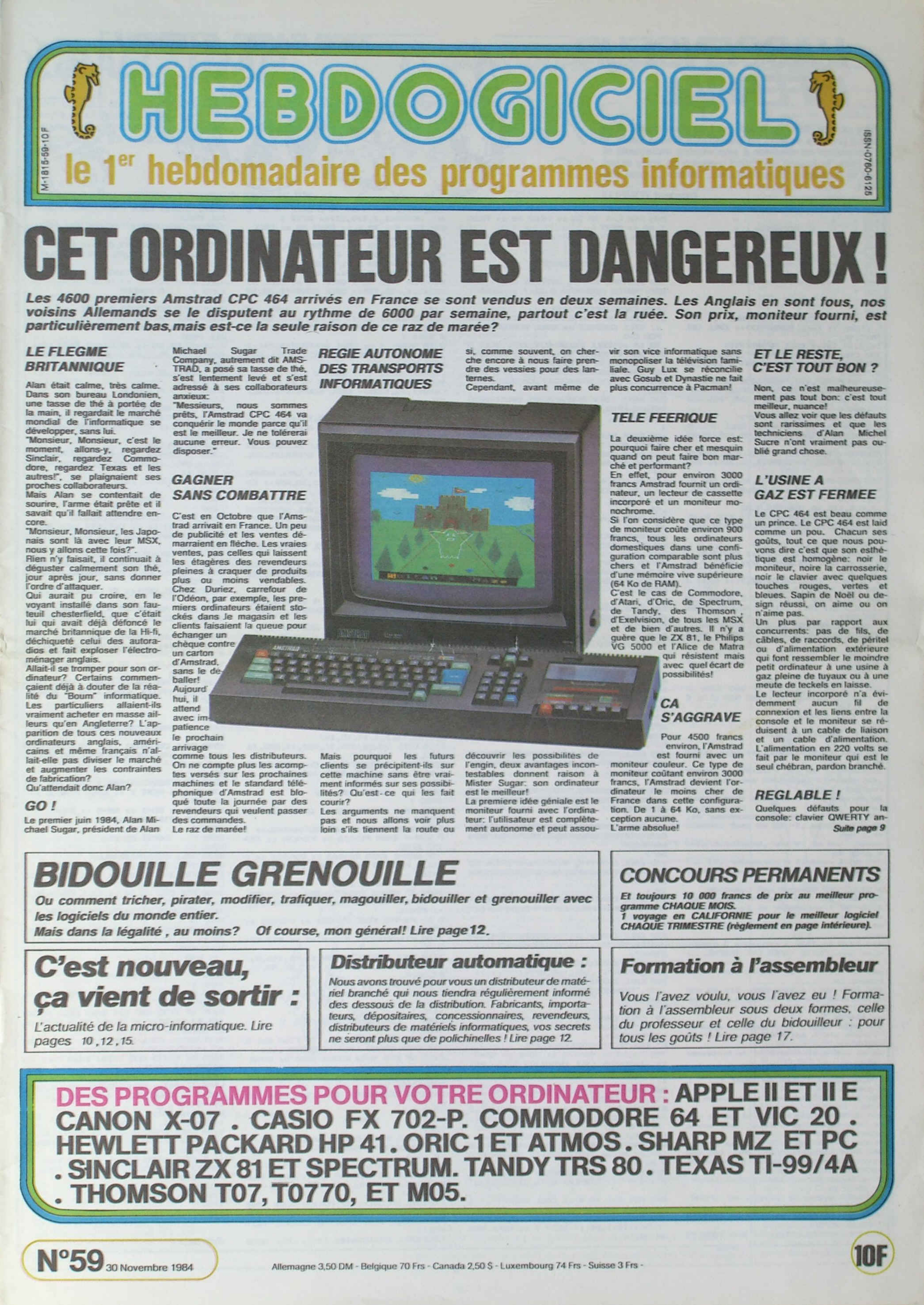 Première page de hebdogiciel numero059