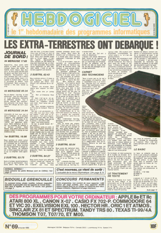 Première page de hebdogiciel numero069