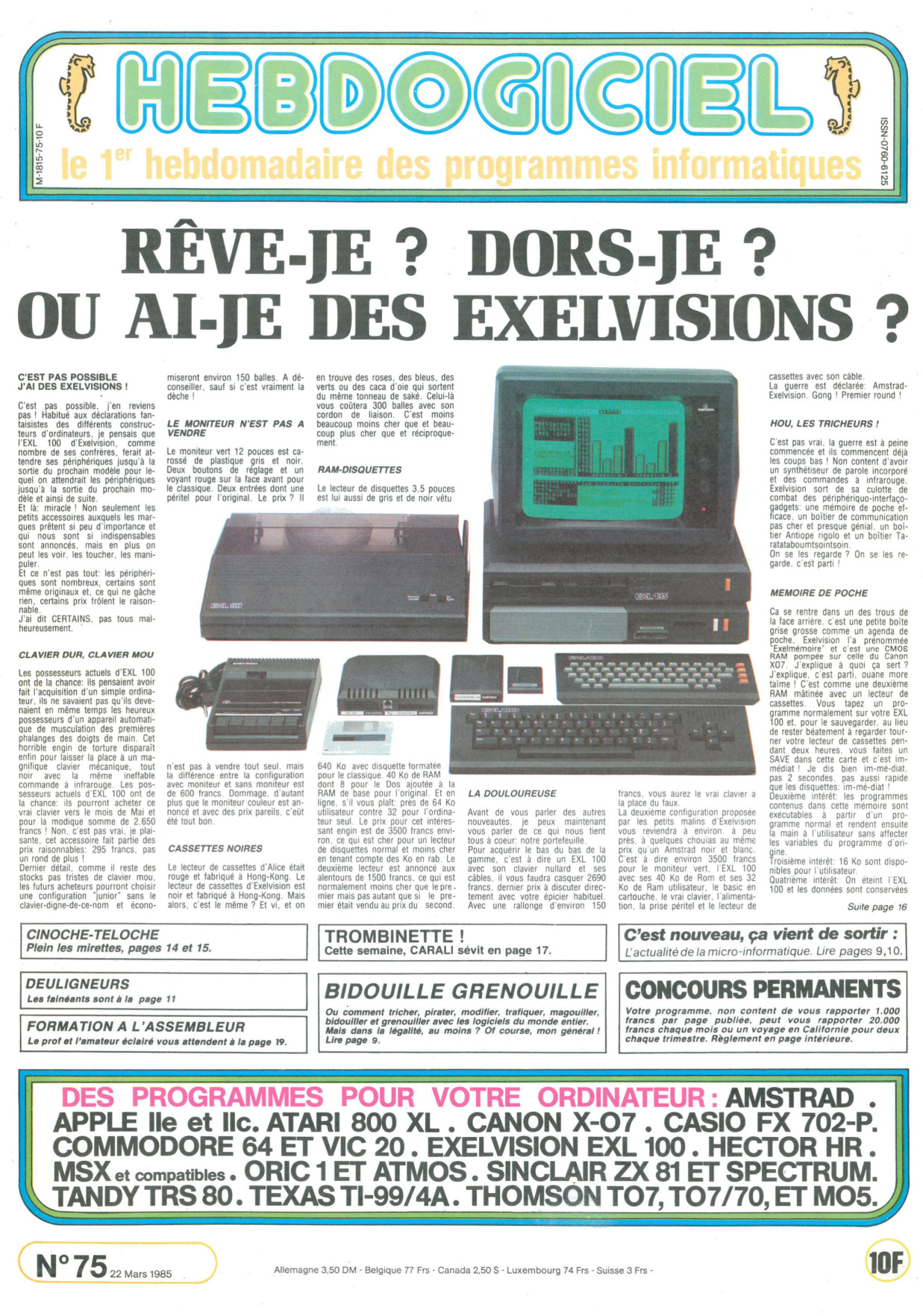Première page de hebdogiciel numero075