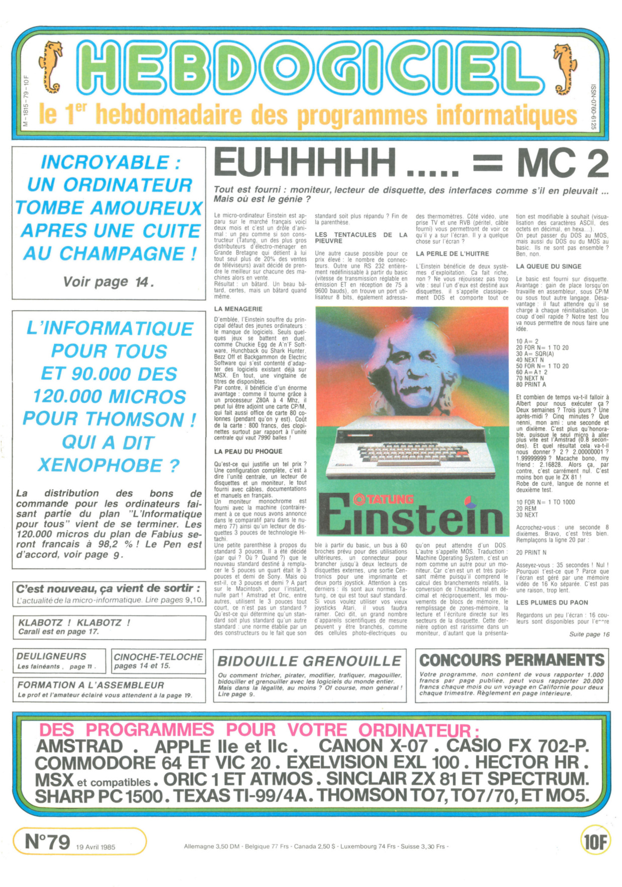 Première page de hebdogiciel numero079