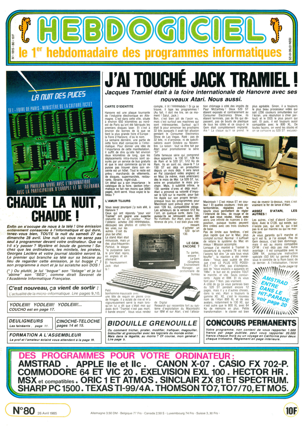 Première page de hebdogiciel numero080