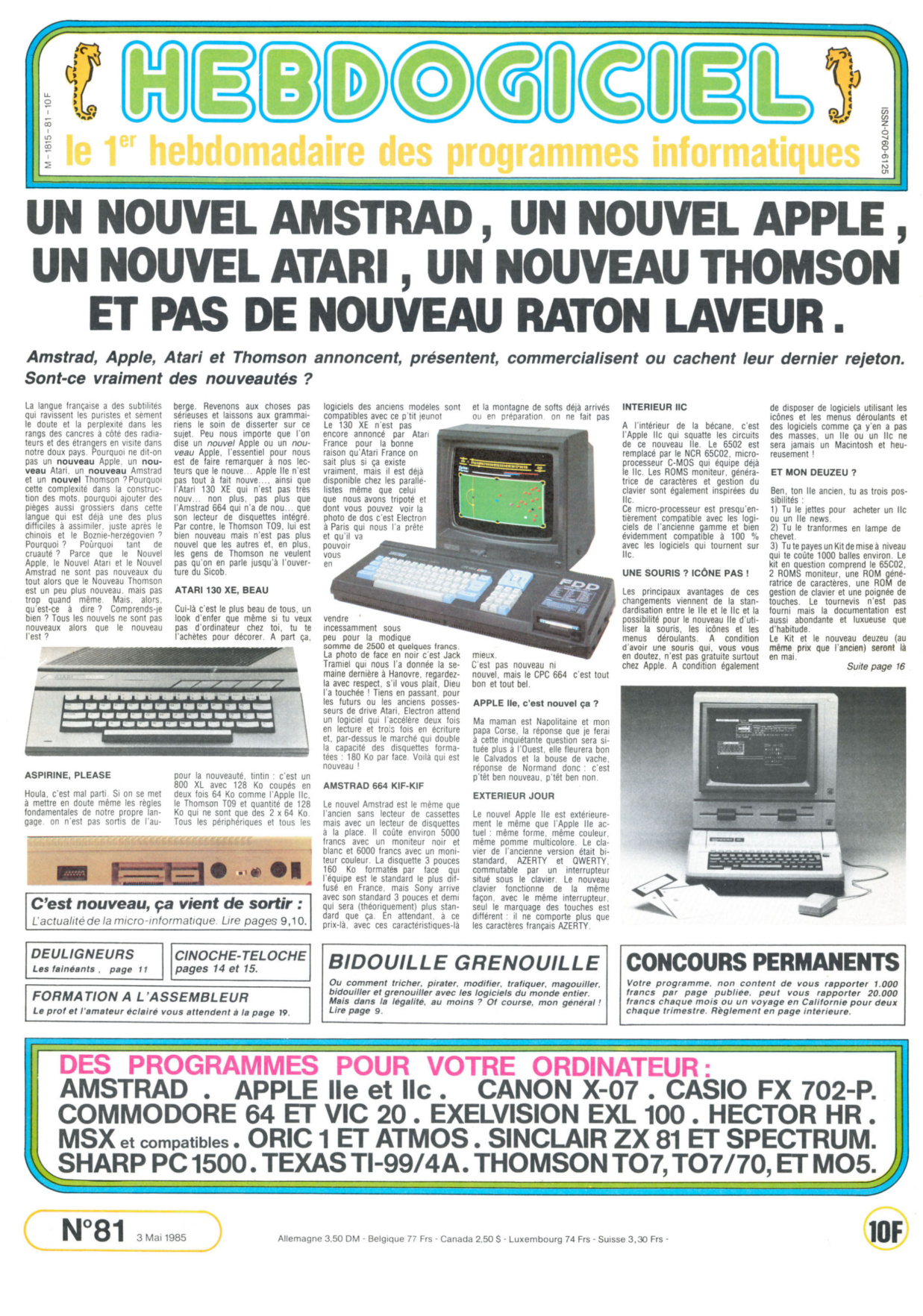 Première page de hebdogiciel numero081