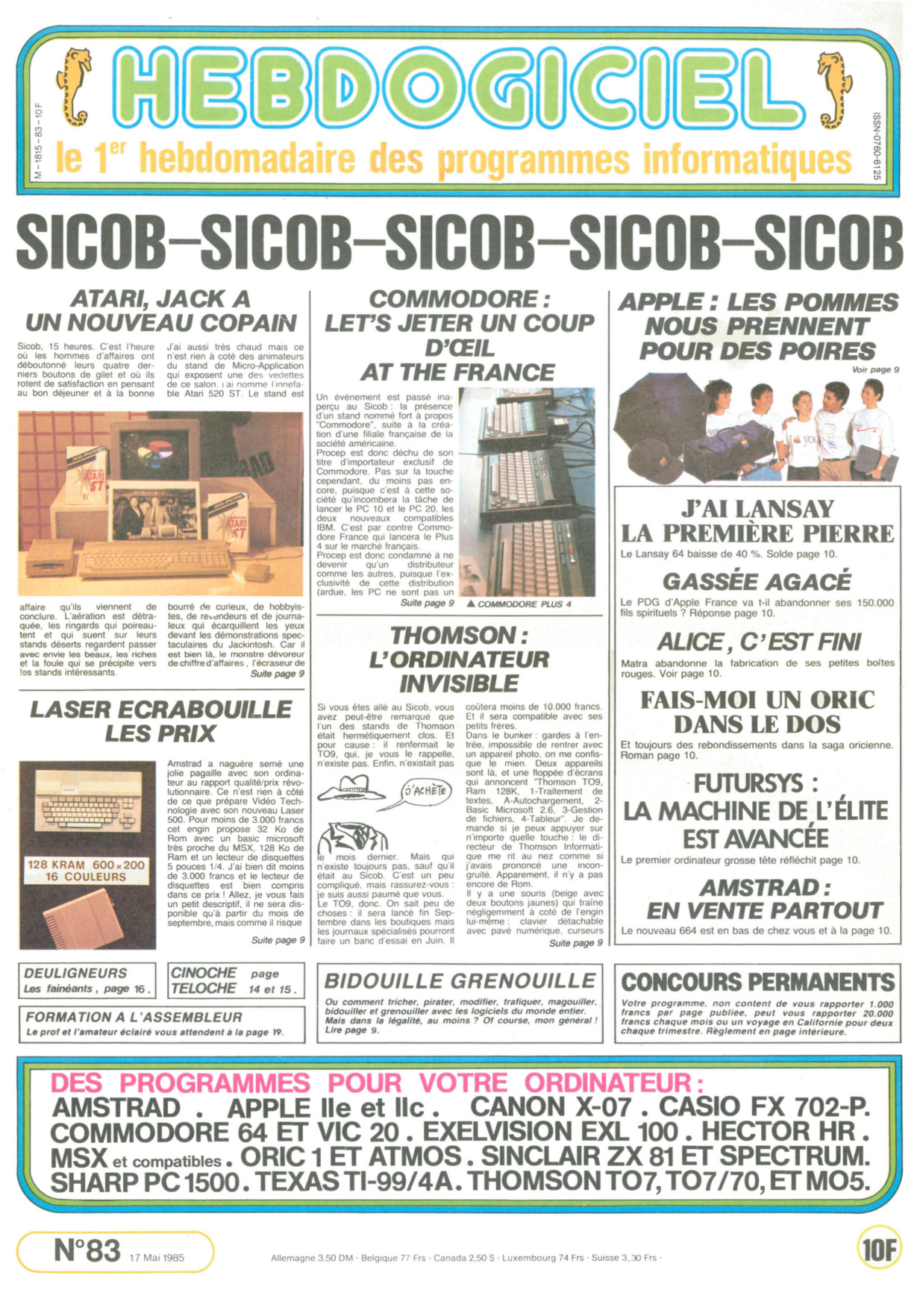 Première page de hebdogiciel numero083