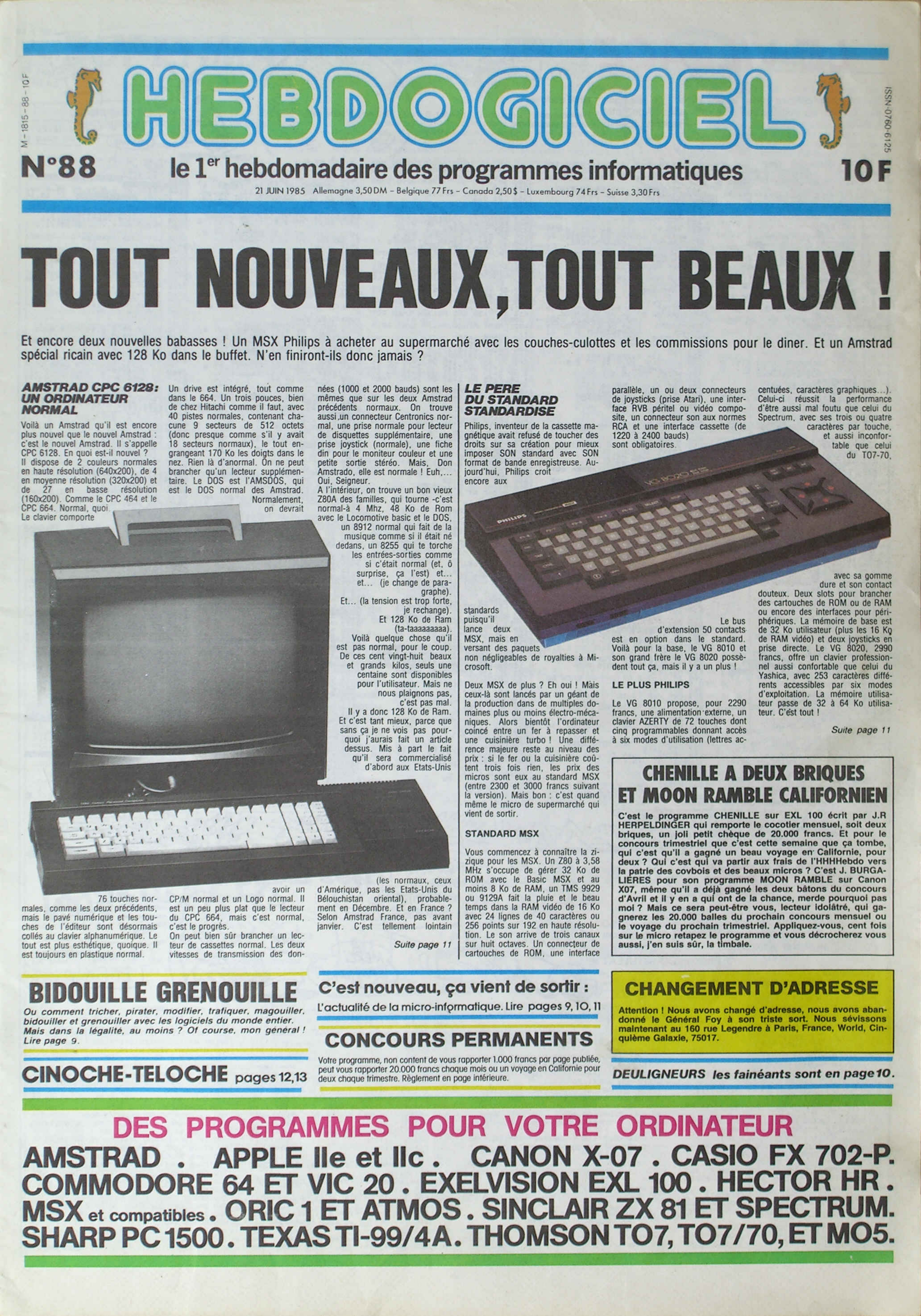 Première page de hebdogiciel numero088