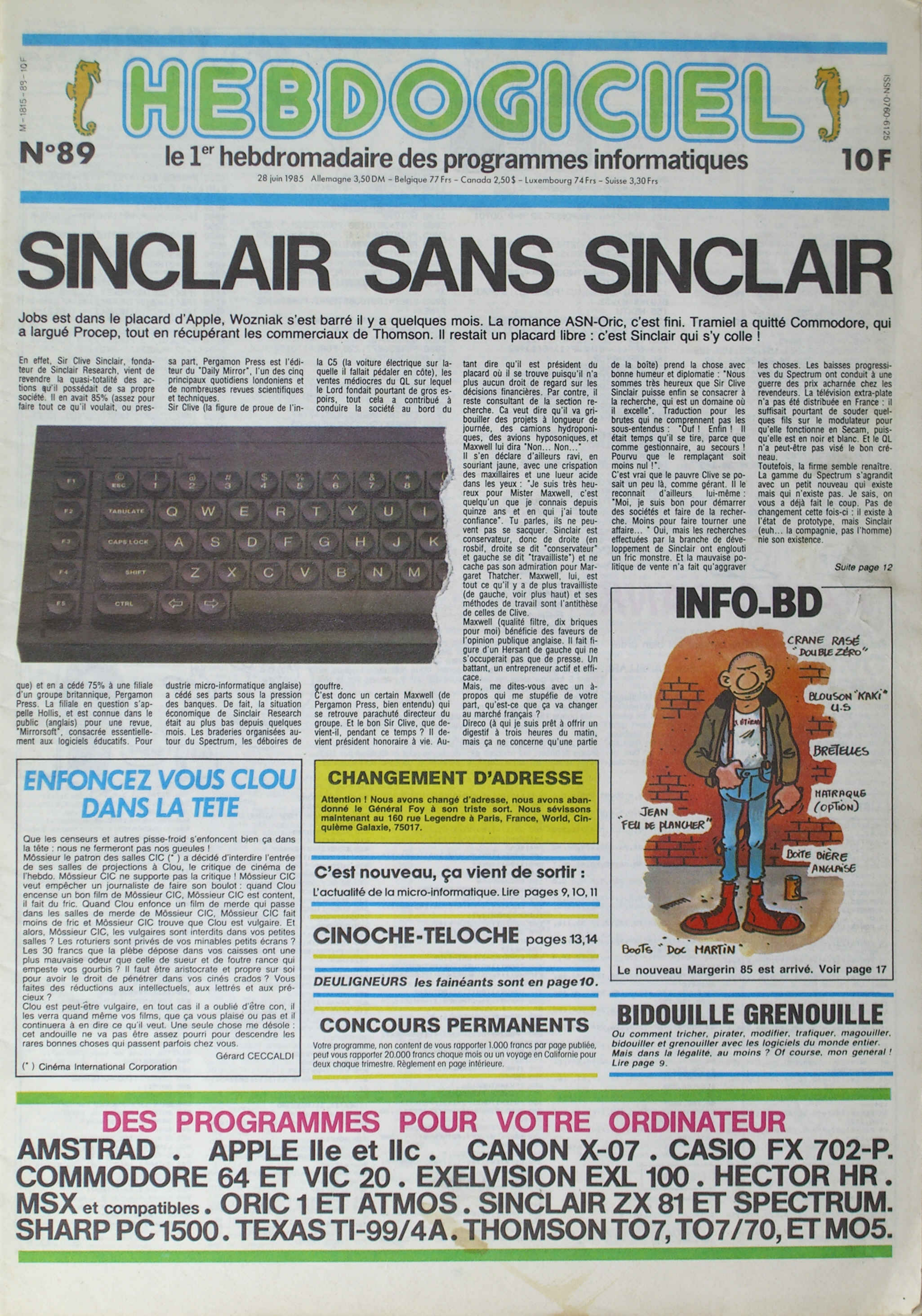 Première page de hebdogiciel numero089