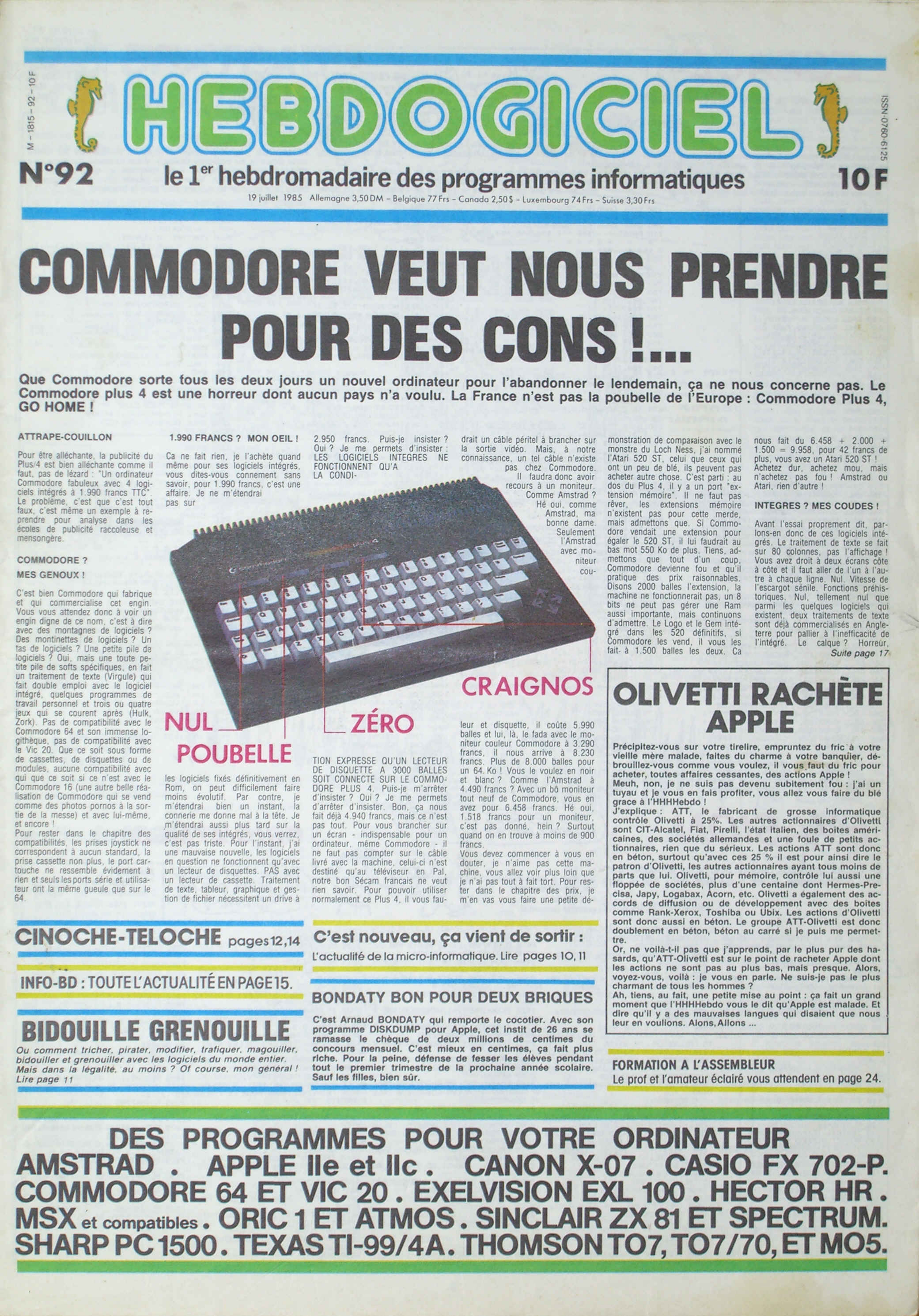 Première page de hebdogiciel numero092
