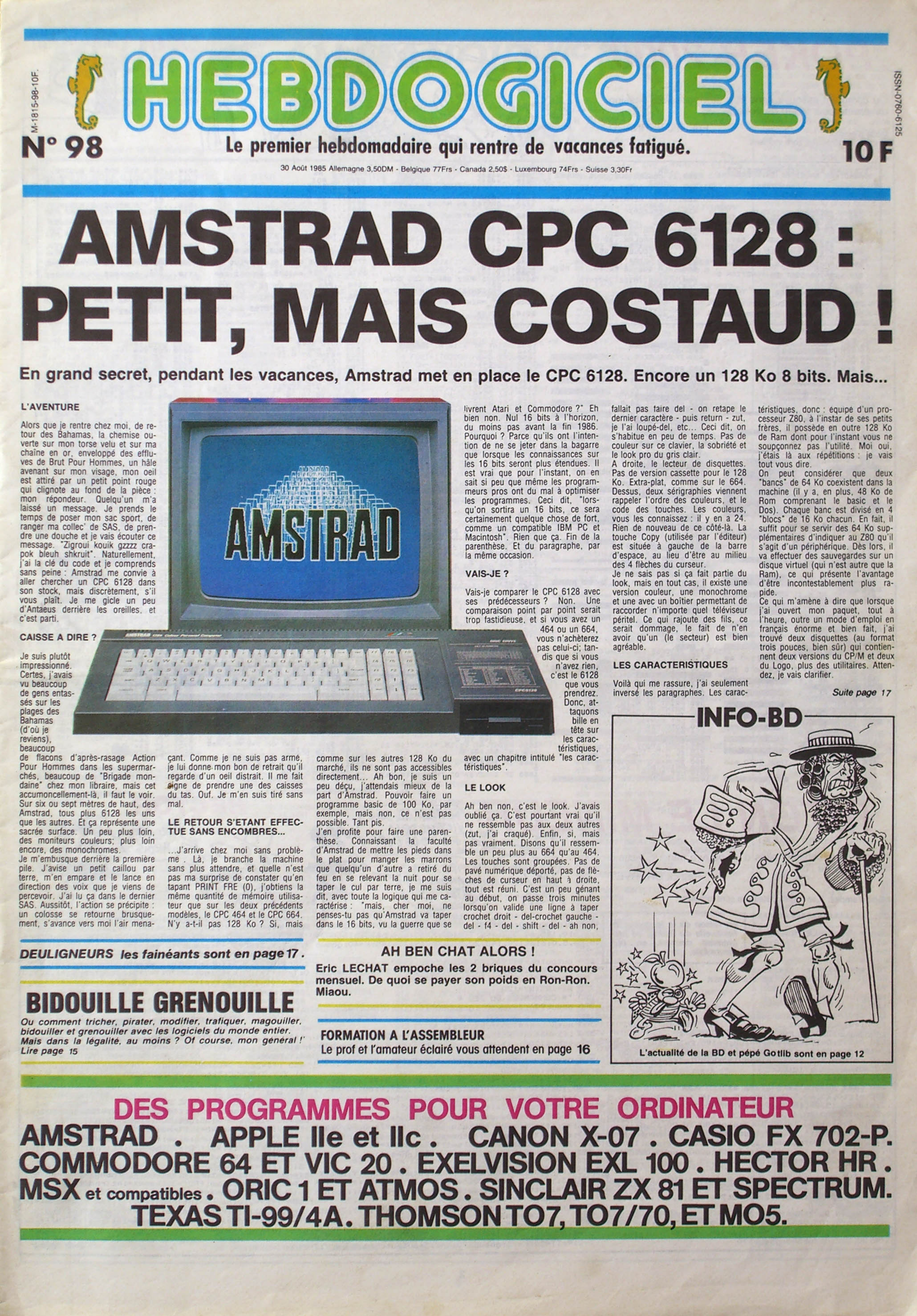 Première page de hebdogiciel numero098